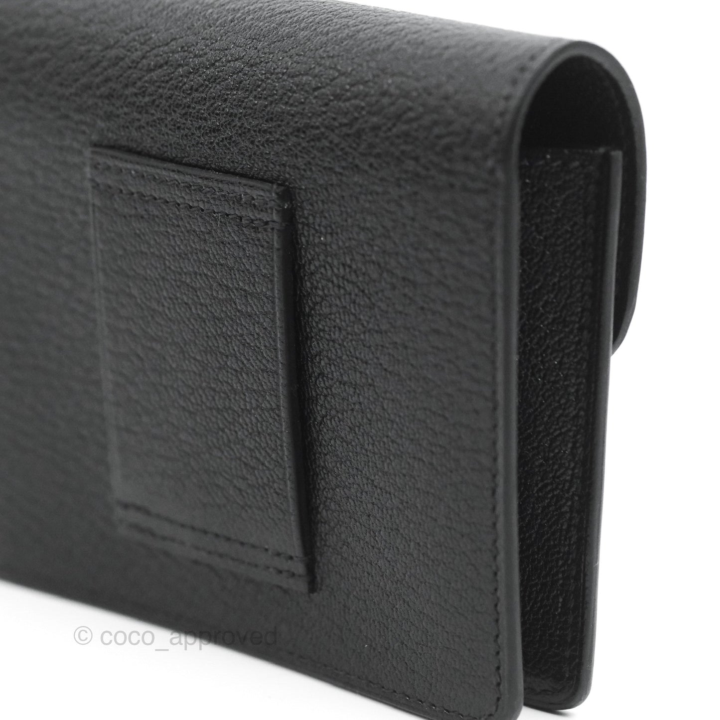 Hermès Roulis Slim Wallet Chevre Mysore Black Gold Hardware