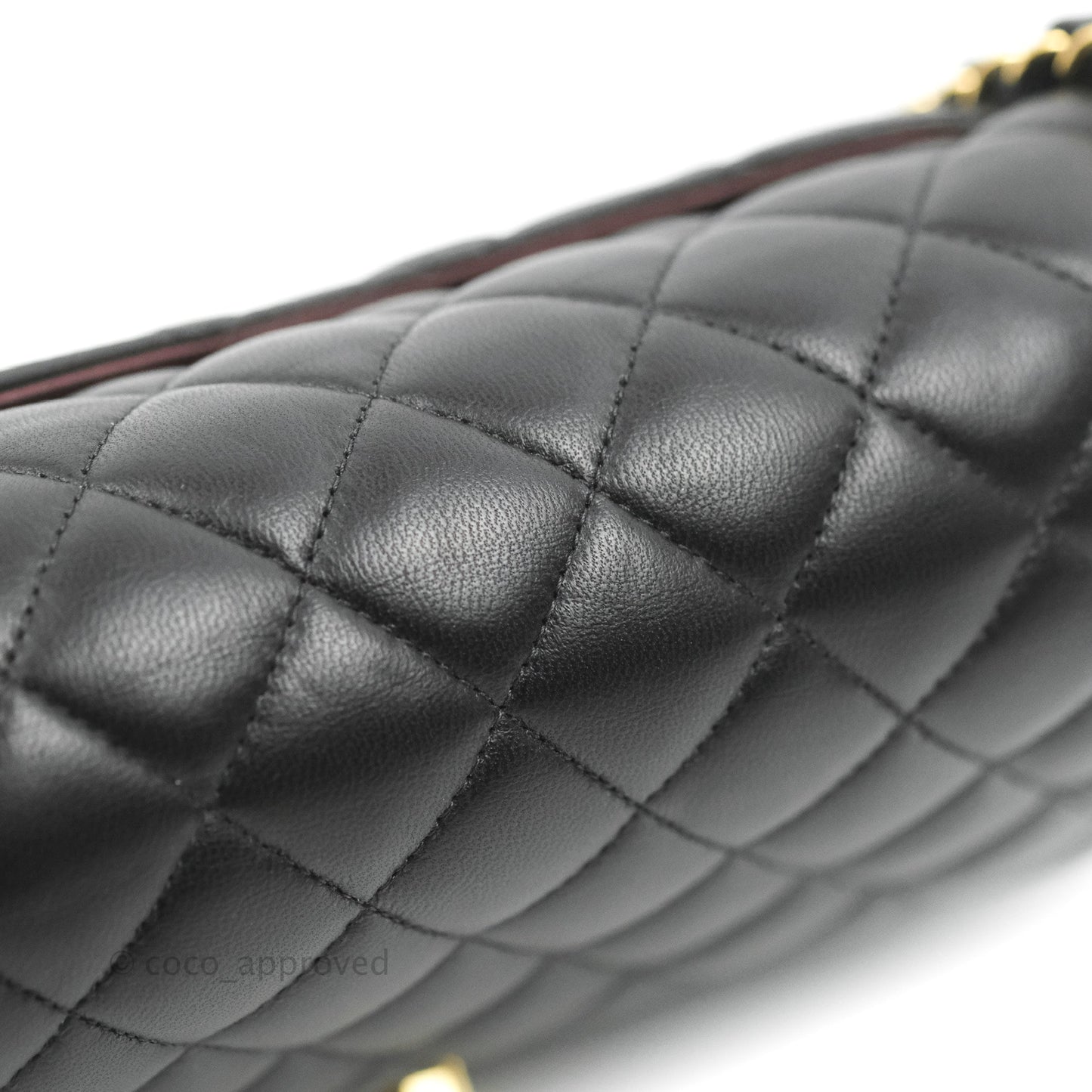 Chanel Classic M/L Medium Double Flap Black Lambskin Gold Hardware