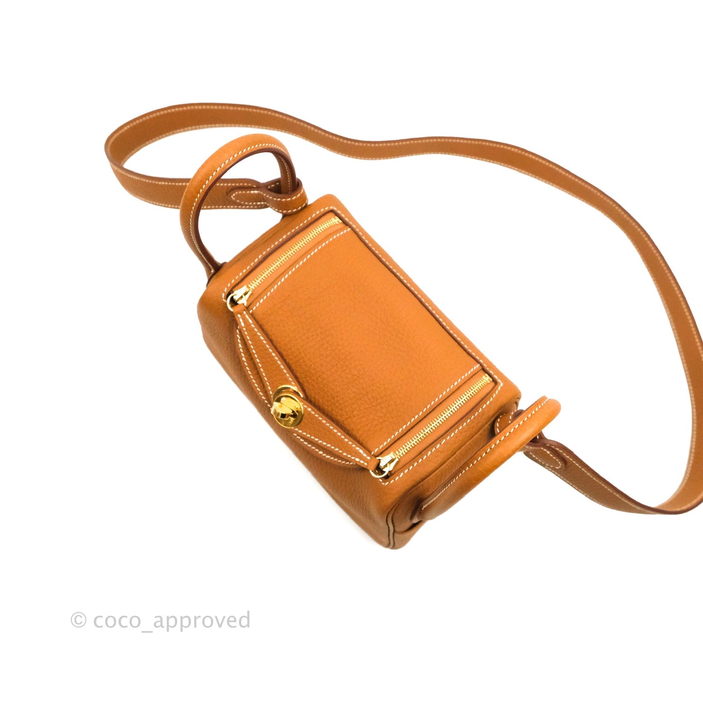 Hermès Mini Lindy 20 Gold Clemence Gold Hardware