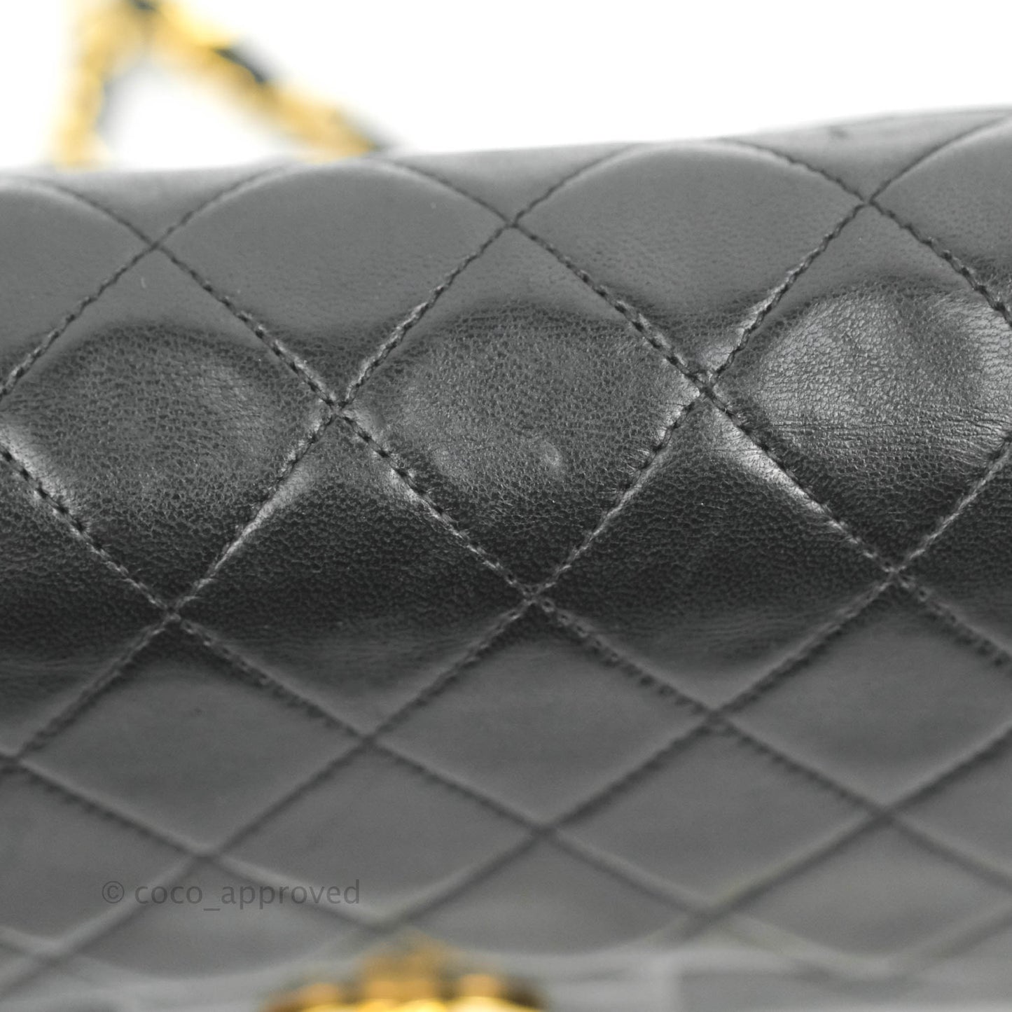 Chanel Vintage Classic S/M Small Double Flap Bag Black Lambskin 24K Gold Hardware