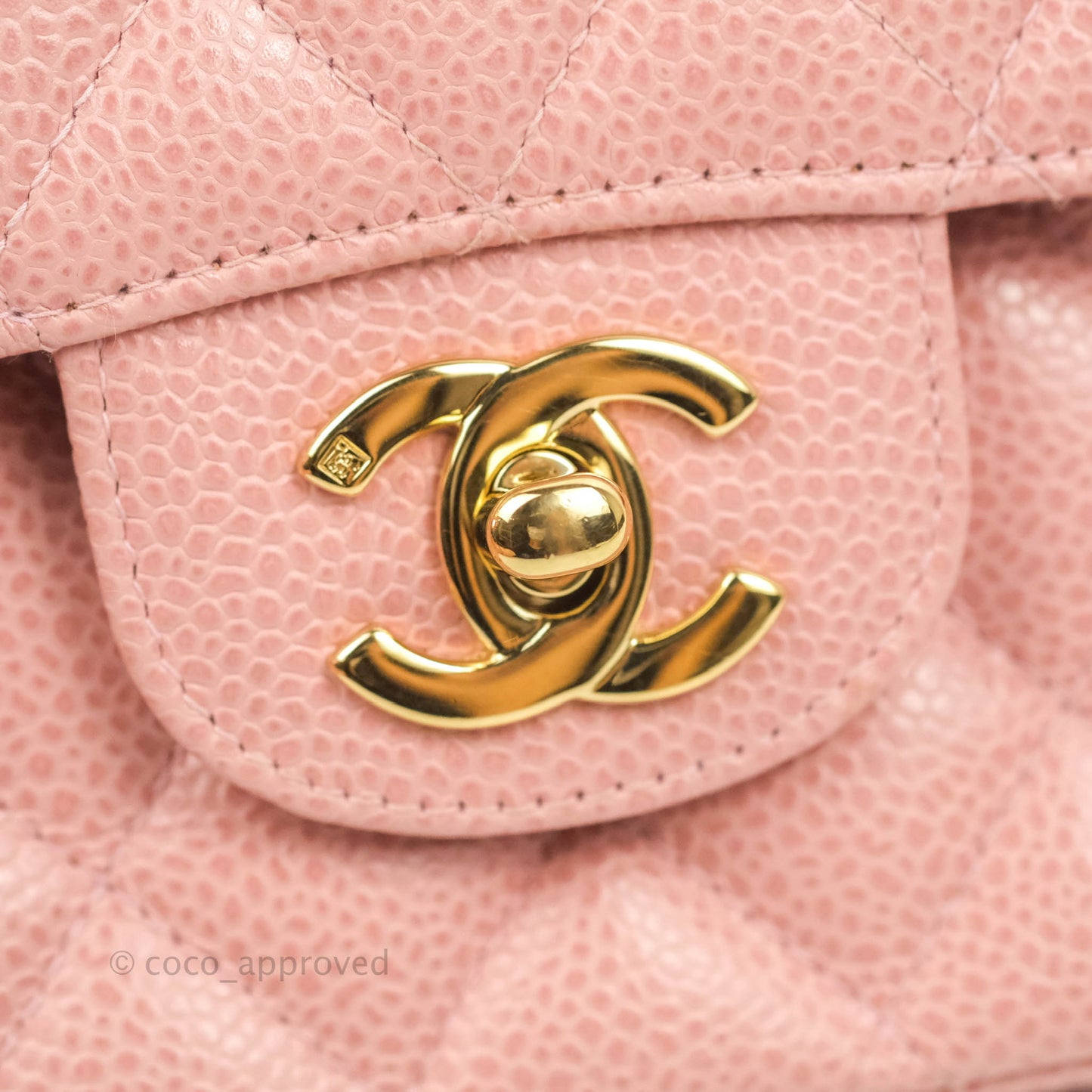 Chanel Vintage Classic M/L Medium Flap Quilted Pink Caviar 24K Gold Hardware