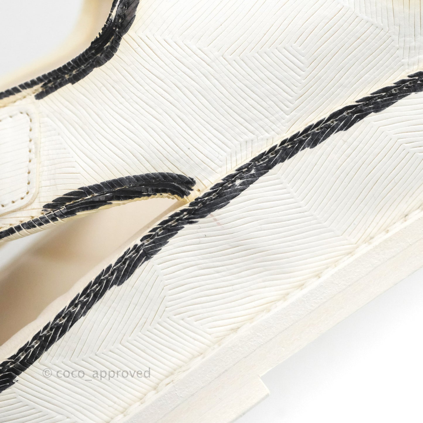 Chanel CC White Black Slide Strap Flat Dad Sandals Size 39