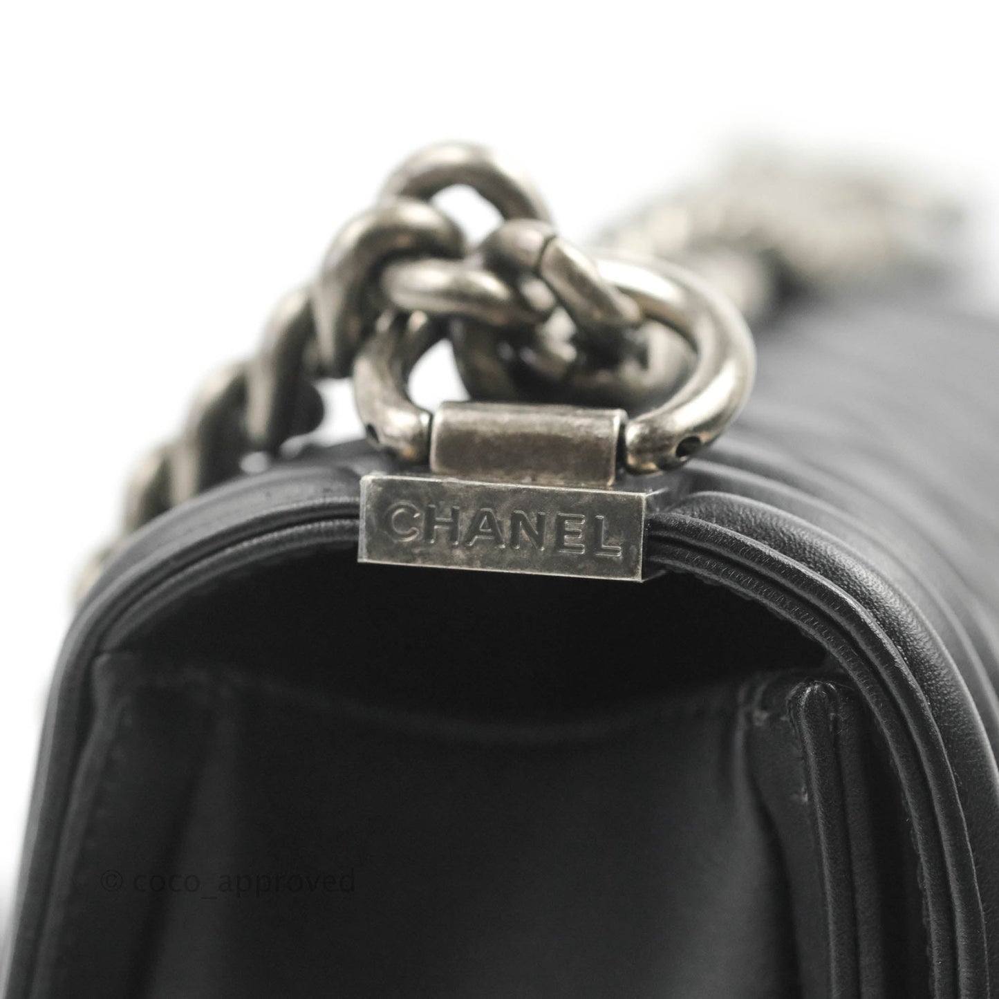 Chanel Quilted Medium Boy Black Calfskin Ruthenium Hardware