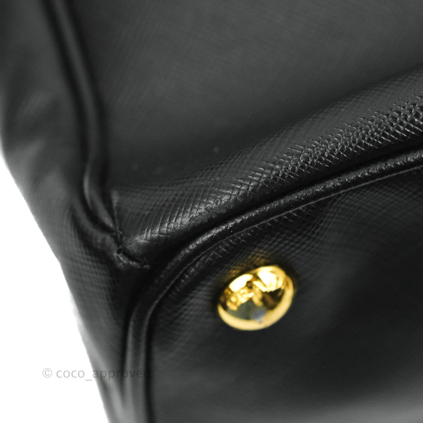 Prada Galleria Double Lux Black Saffiano Leather Zip Satchel
