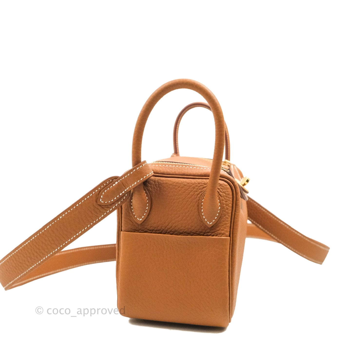 Hermès Mini Lindy 20 Gold Clemence Gold Hardware