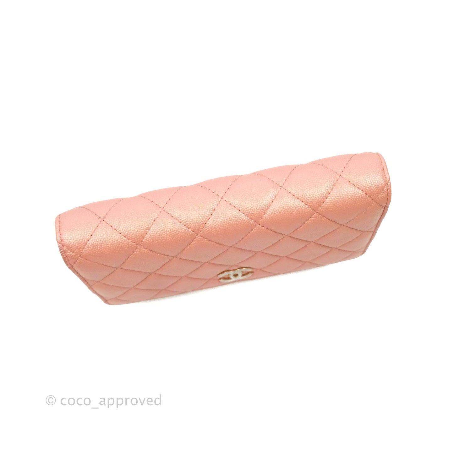 Chanel Quilted Wallet on Chain WOC Iridescent Pink Caviar Gold Hardware 19S