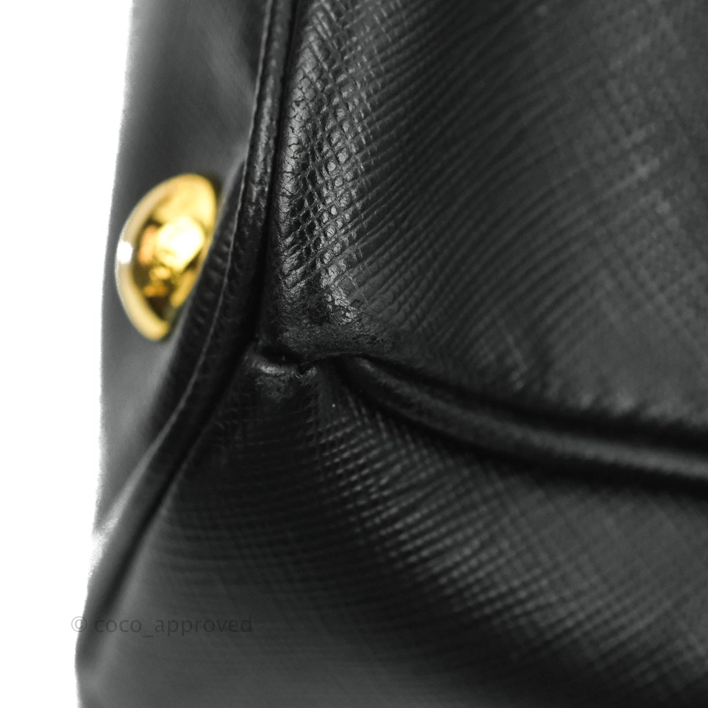 Prada Galleria Double Lux Black Saffiano Leather Zip Satchel