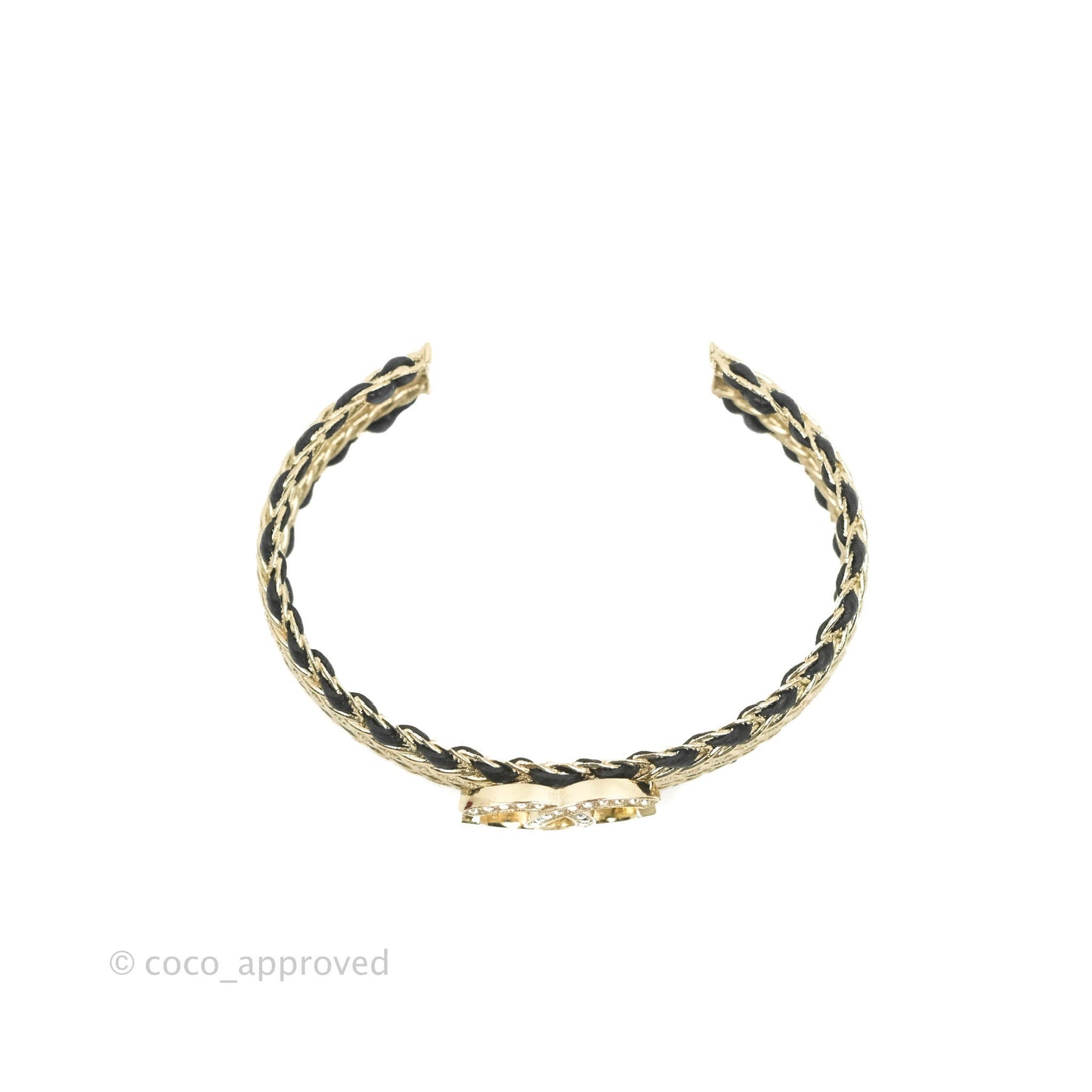 Chanel CC Crystal Bracelet Gold Tone 22S