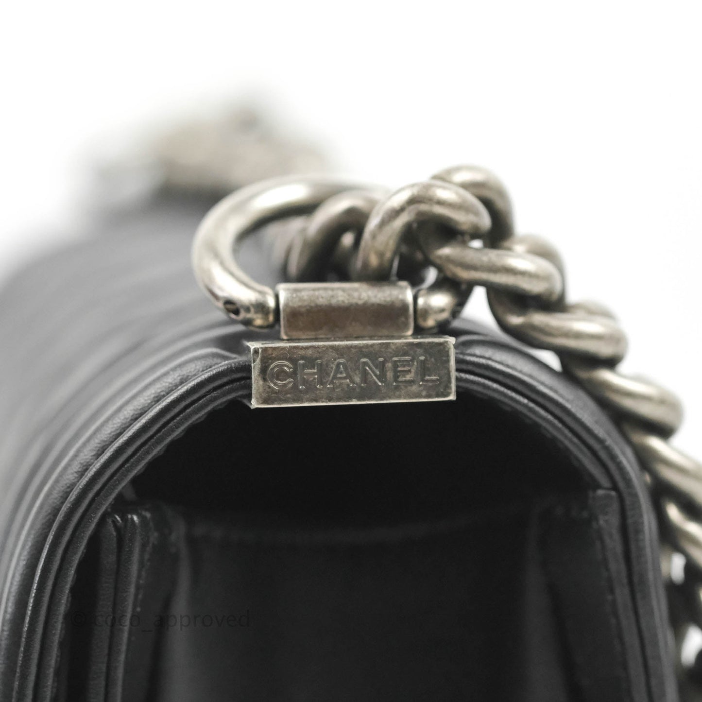 Chanel Quilted Medium Boy Black Calfskin Ruthenium Hardware