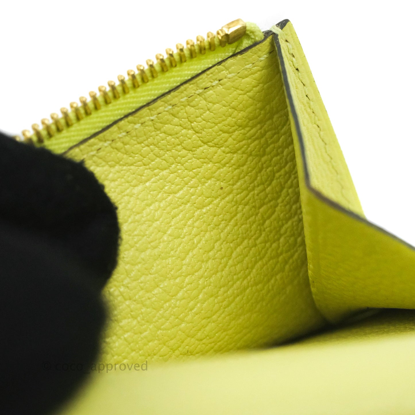 Hermès Kelly Pocket Compact Wallet Chevre Mysore Jaune Bourgeon Gold Hardware