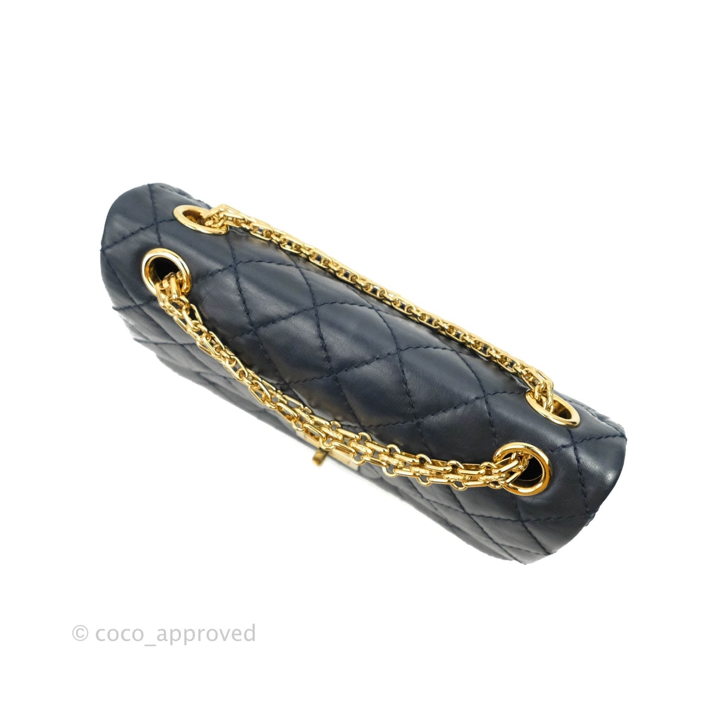 Chanel Mini Reissue 224 Navy Aged Calfskin Gold Hardware