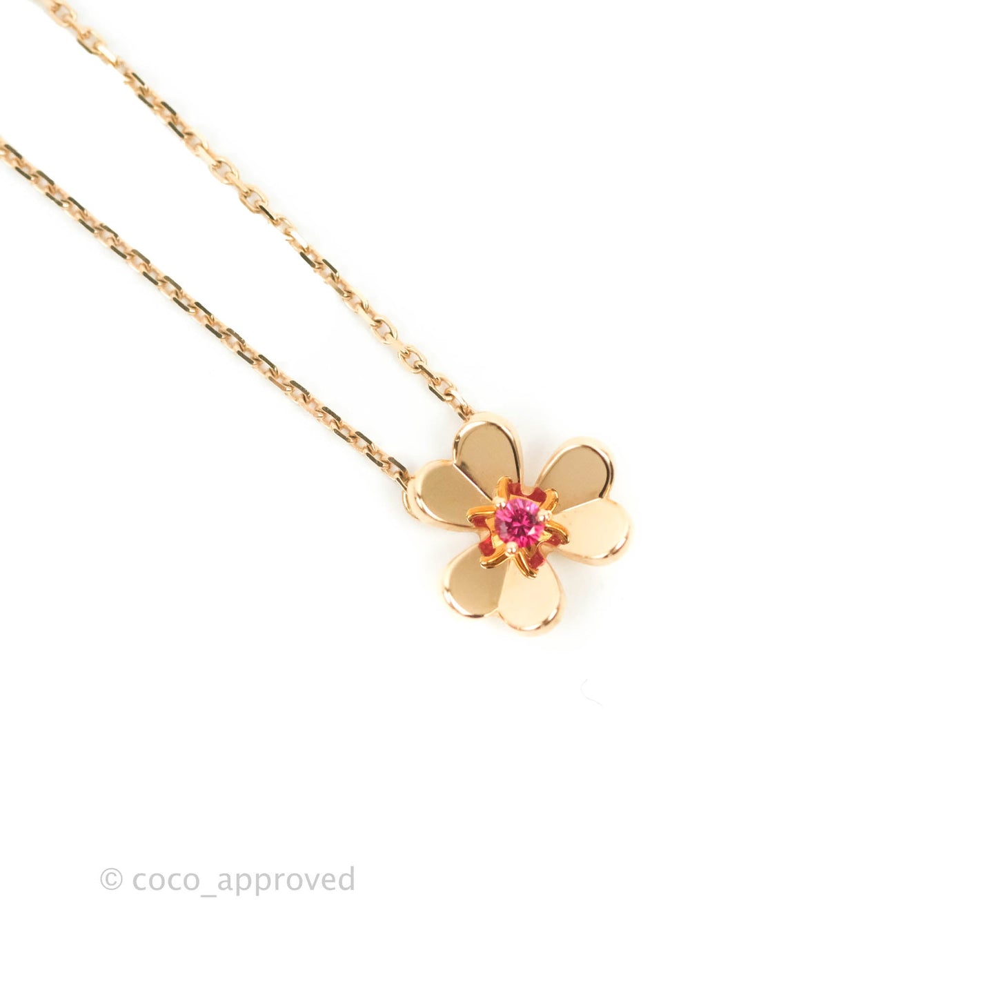 Van Cleef & Arpels Frivole Pendant Rose Gold Ruby Mini Model