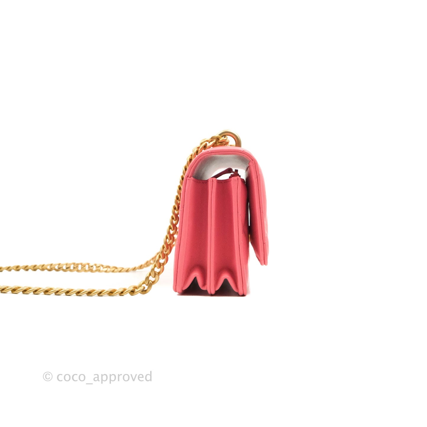 Chanel Clutch with Chain Pink Lambskin Enamel Gold Hardware