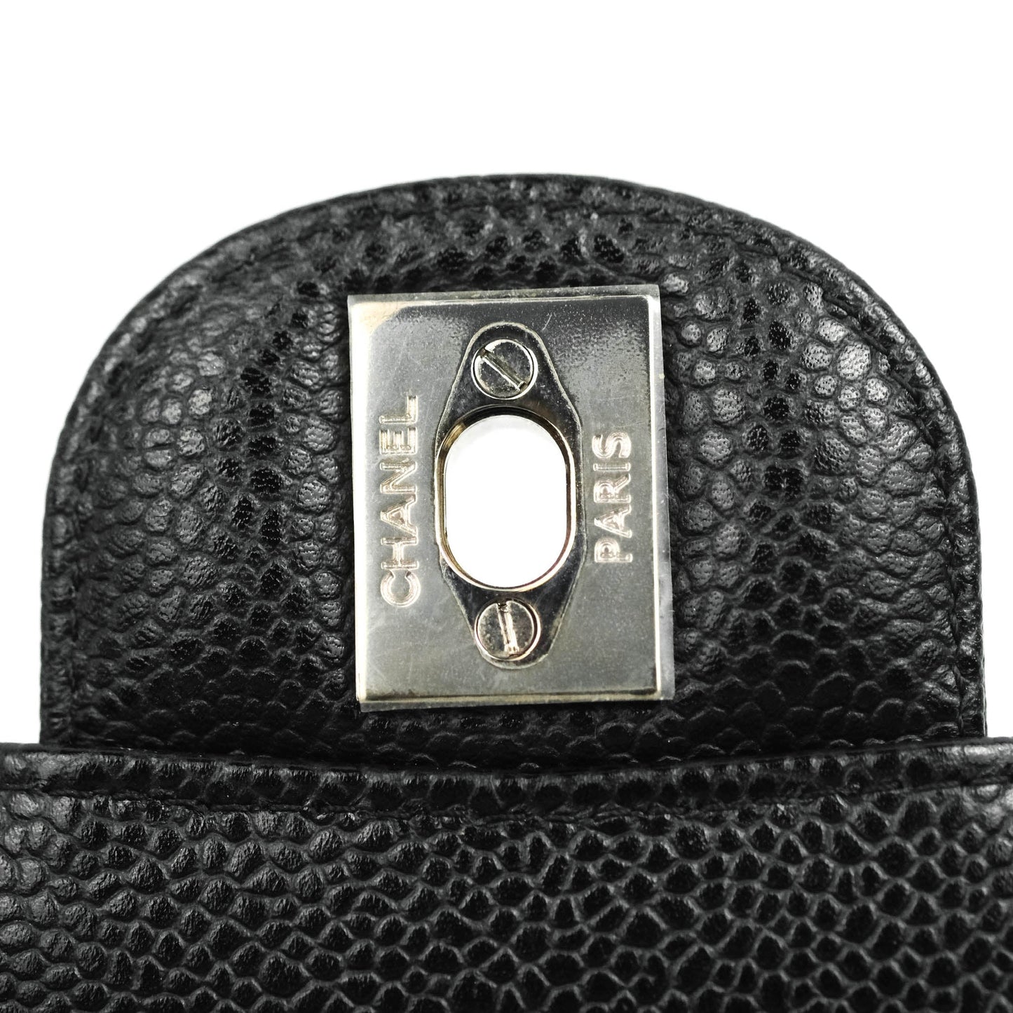Chanel Classic Double Flap M/L Black Caviar Silver Hardware