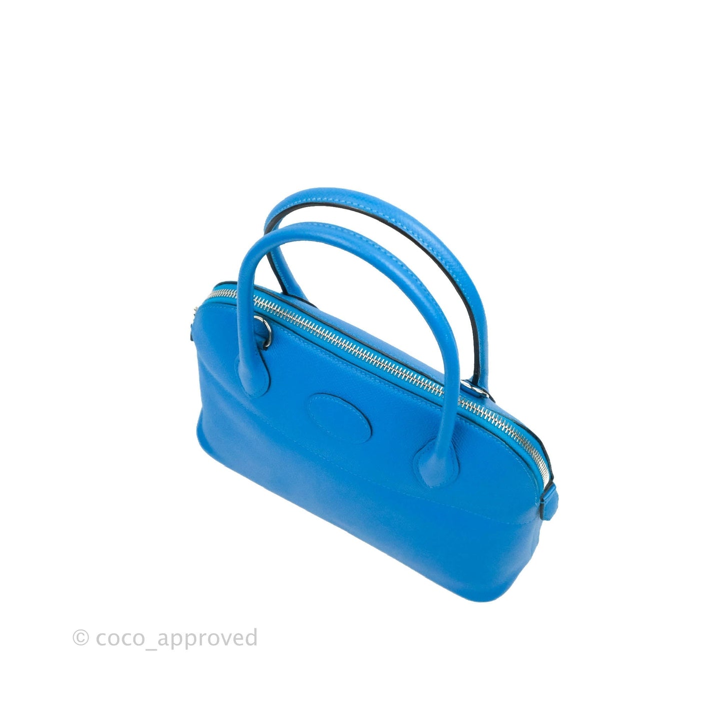 Hermès Bolide 27 Blue Epsom Silver Hardware