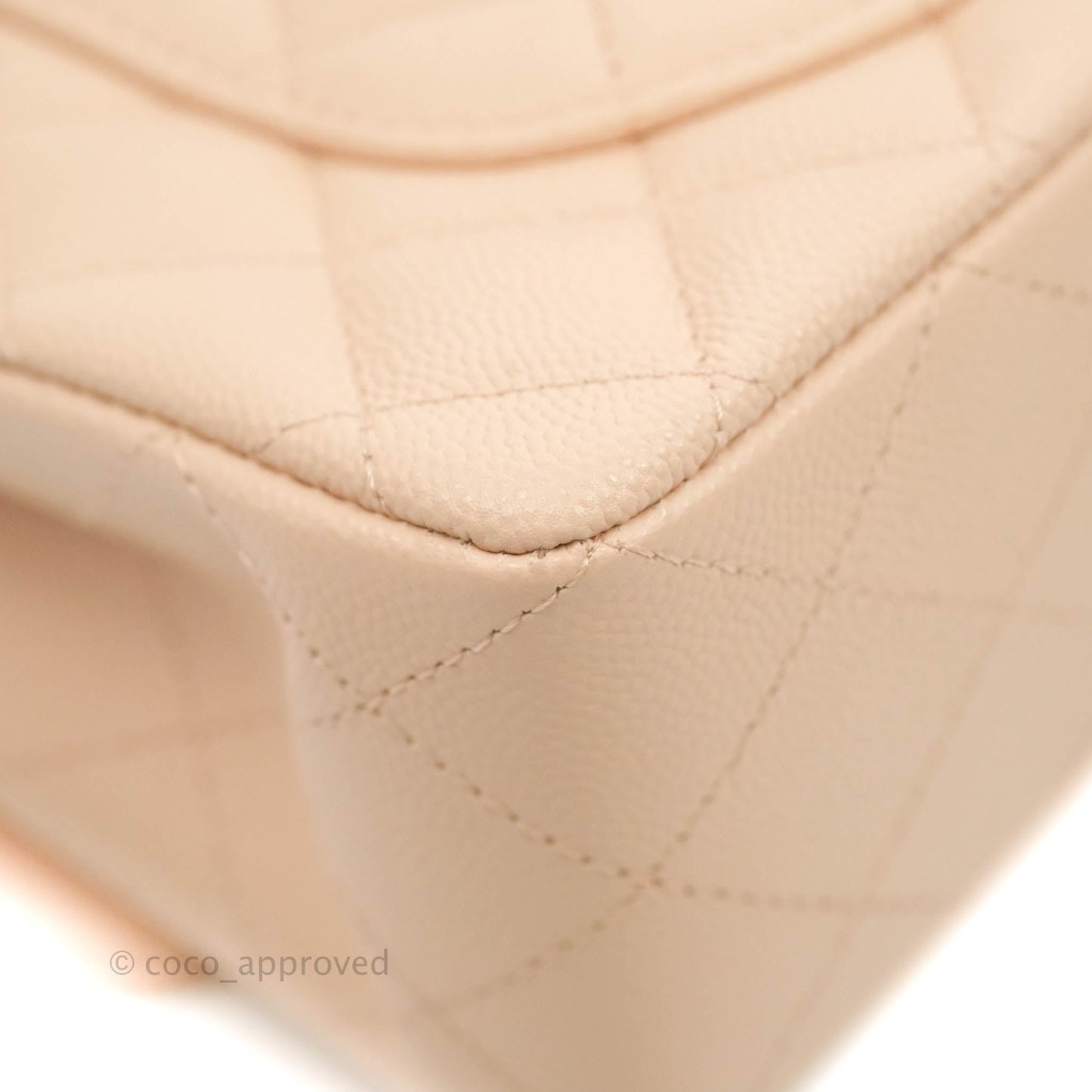 Chanel Small Classic Quilted Flap Light Beige Pink Caviar Gold Hardware 22C