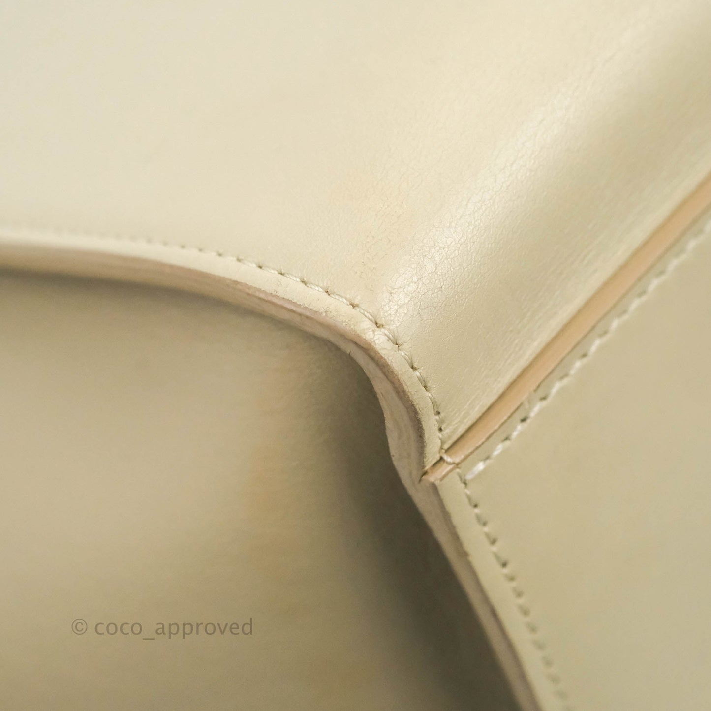 Celine Small Sleek Calfskin Tri-Color Trapeze Ivory