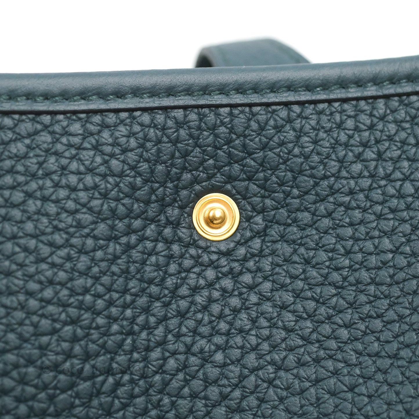 Hermès Mini Evelyne 16 Vert Cypress Clemence Gold Hardware