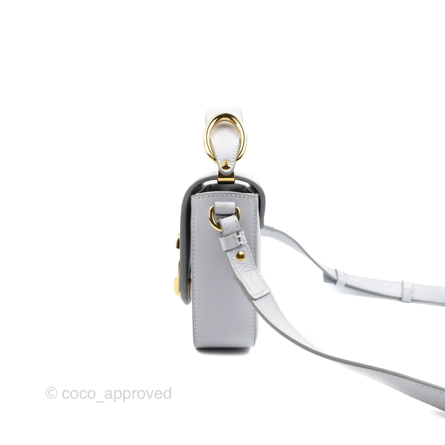 Chloé Mini C Bag Light Cloud Shiny/Suede Calfskin