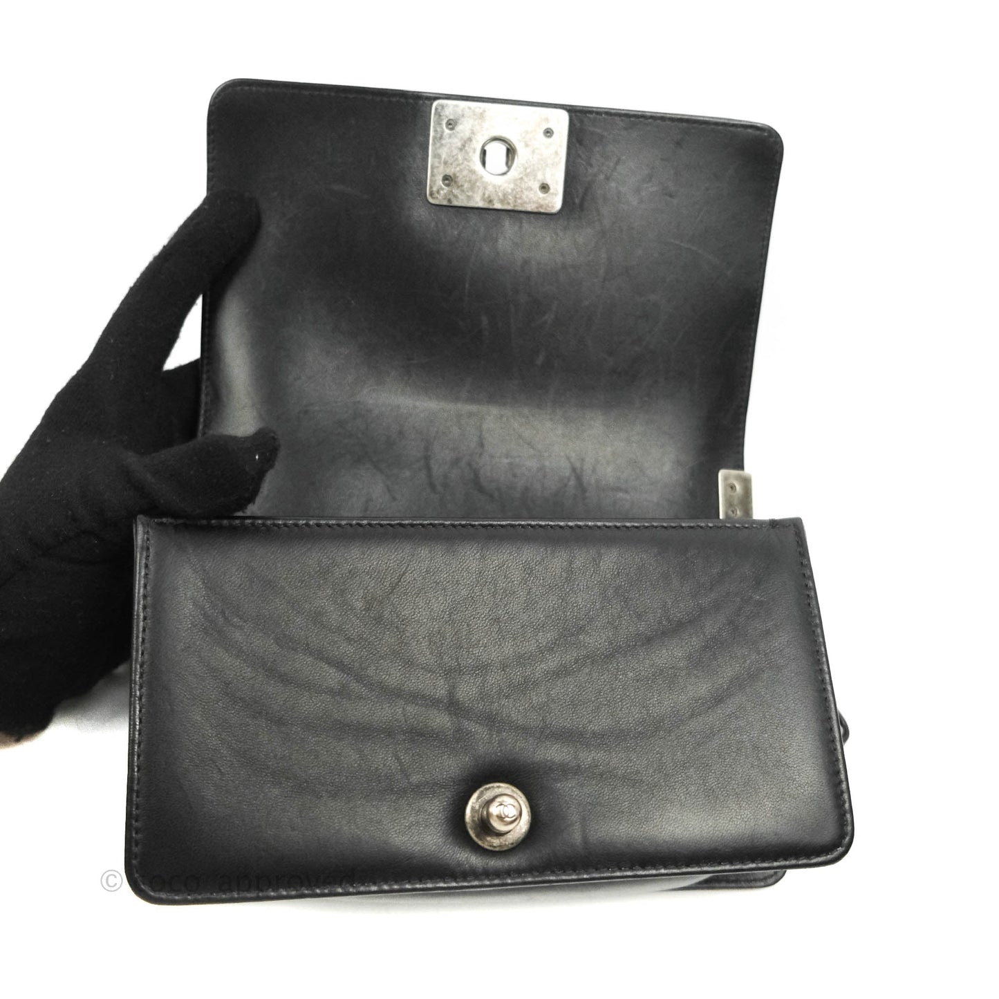 Chanel Small Boy Black Stingray Ruthenium Hardware