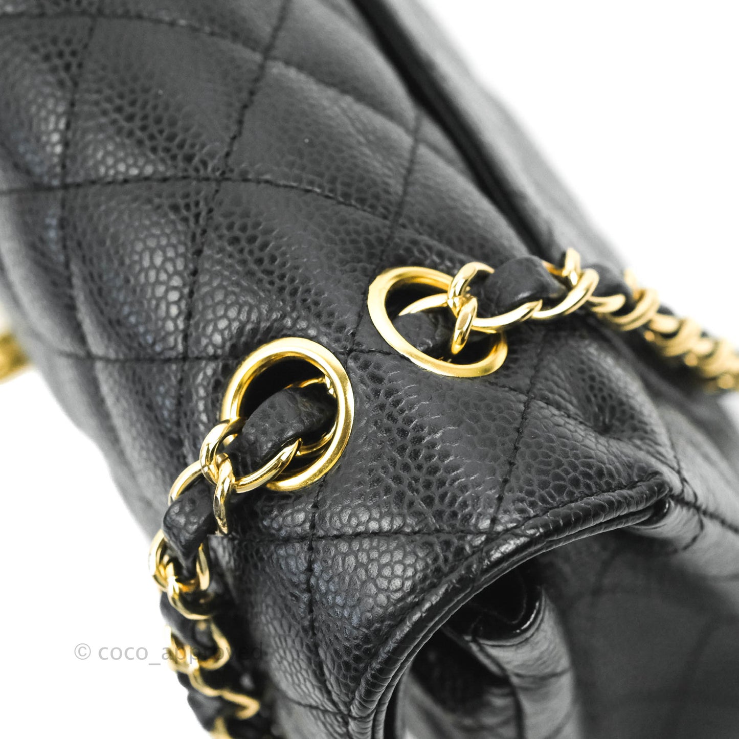 Chanel Small Classic Quilted Flap Black Caviar 24K Gold Hardware