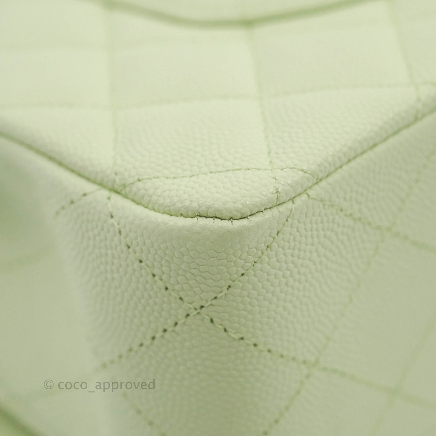 Chanel Classic M/L Medium Flap Quilted Avocado Green Caviar Gold Hardware
