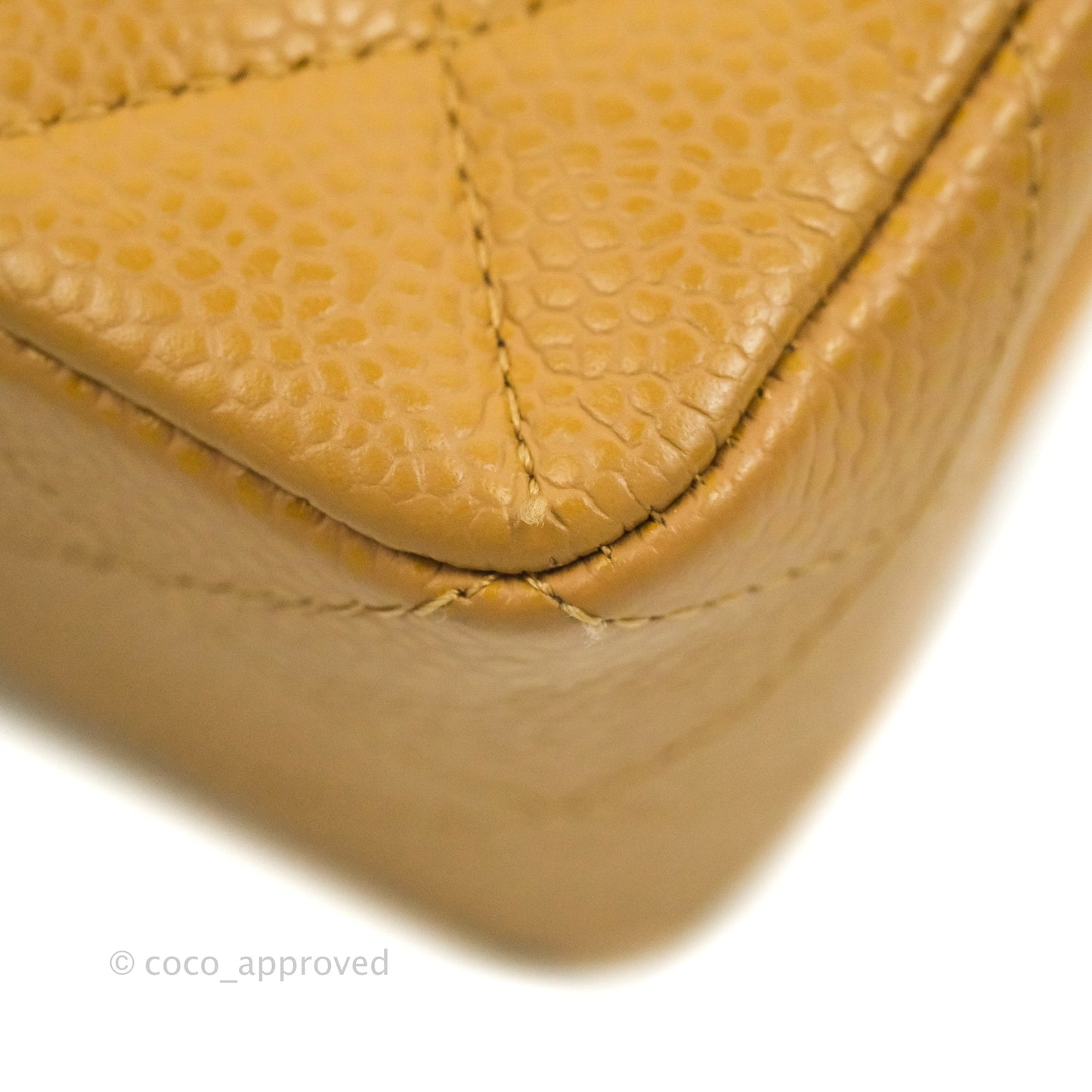 Chanel S/M Small Classic Quilted Flap Dark Beige Caviar 24K Gold Hardware
