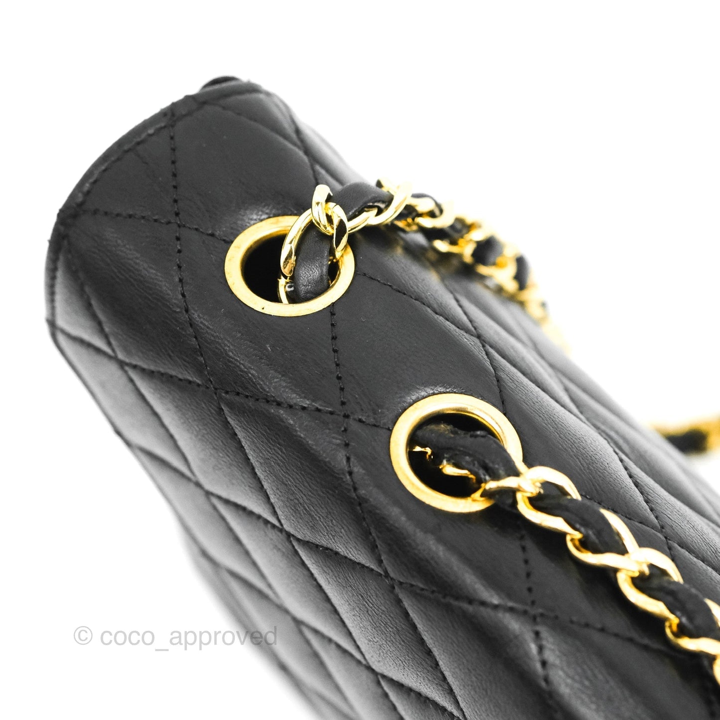 Chanel Vintage CC Clip-lock Flap Bag Black Lambskin 24K Gold Hardware