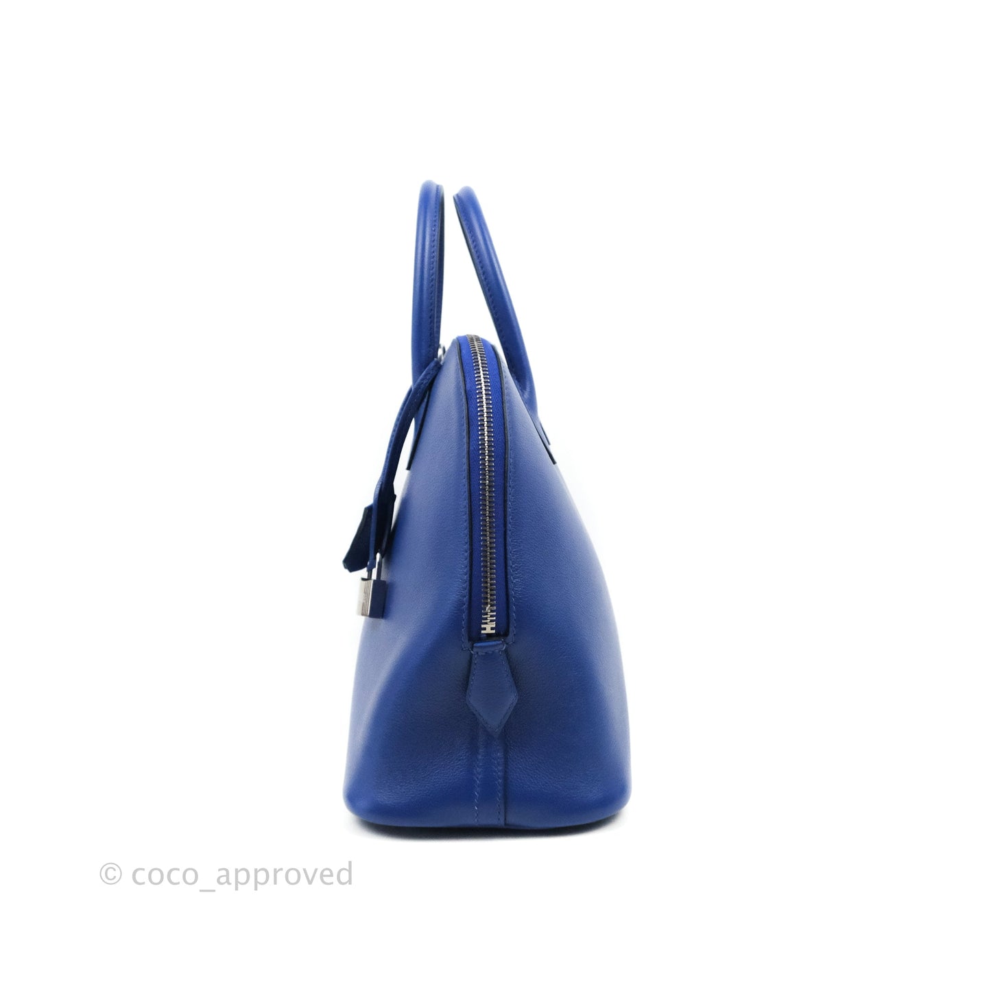 Hermès Bolide 1923 31 Bleu Royal Evercolor Palladium Hardware