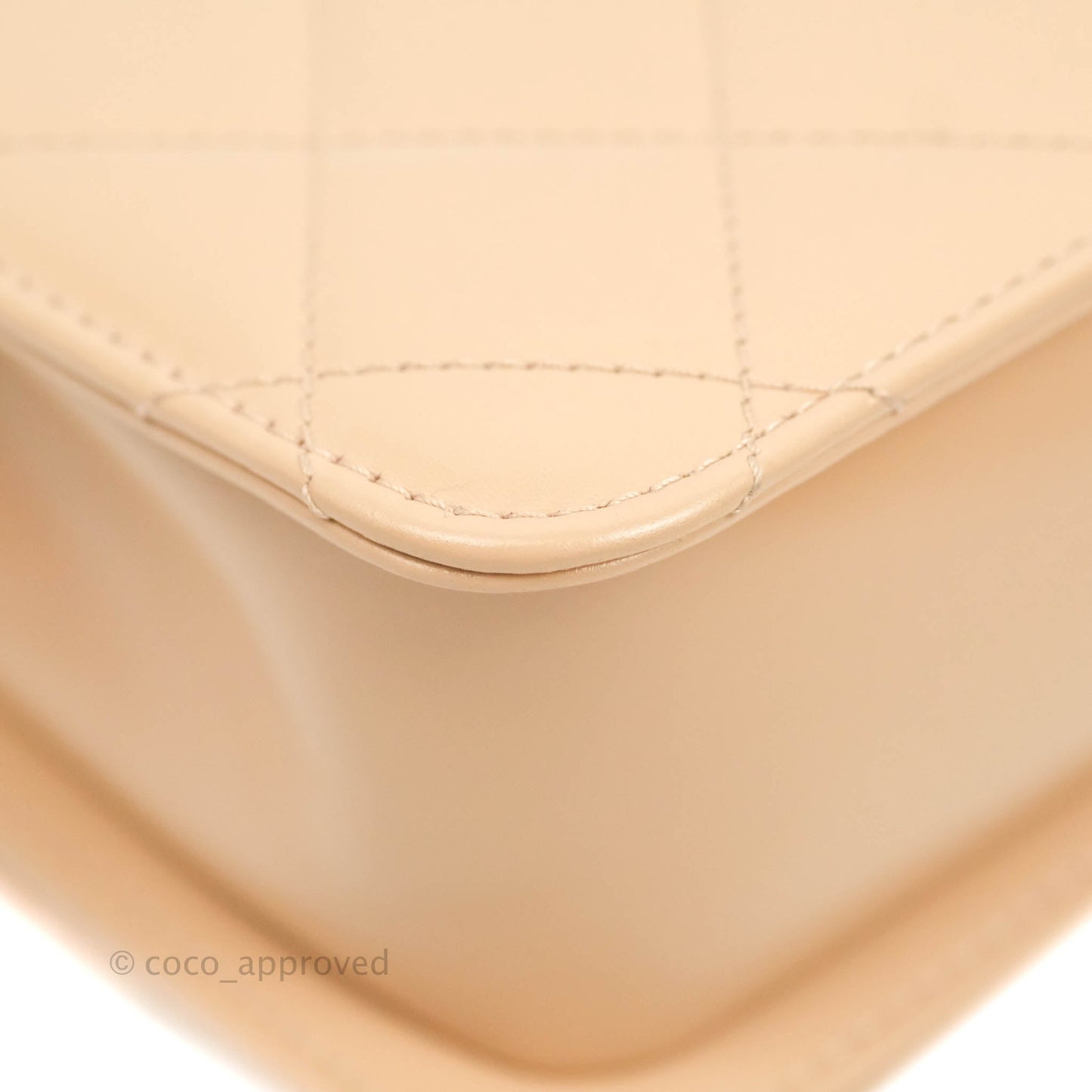 Chanel Quilted Perfect Fit Adjustable Beige Calfskin Gold Hardware 21A