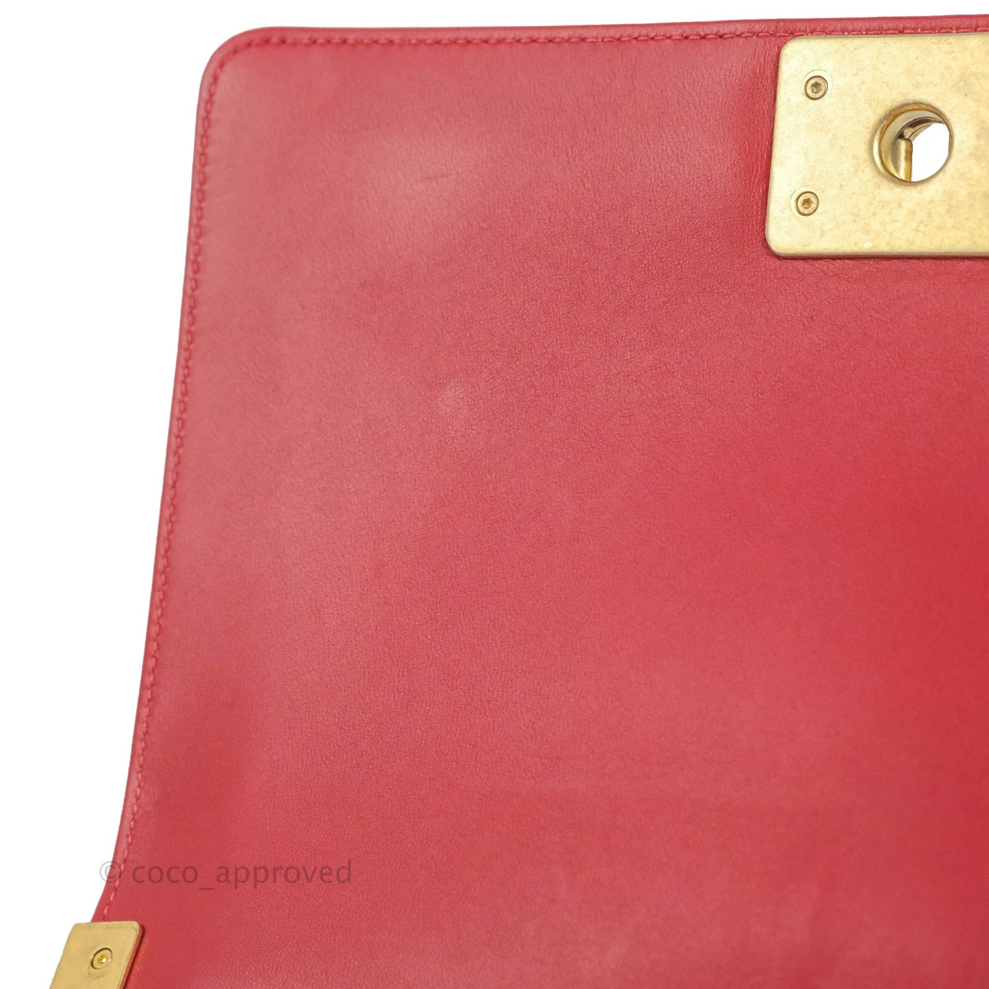 Chanel Quilted Medium Boy Red Lambskin Aged Gold Hardware