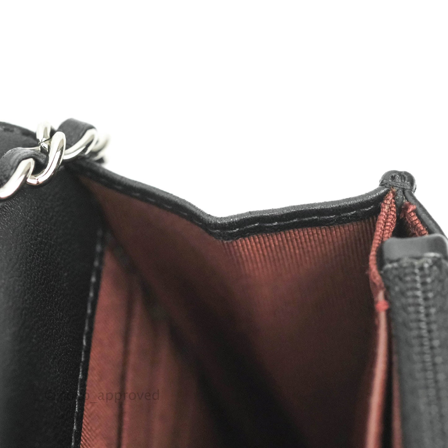 Chanel Classic Wallet On Chain Black Lambskin Silver Hardware