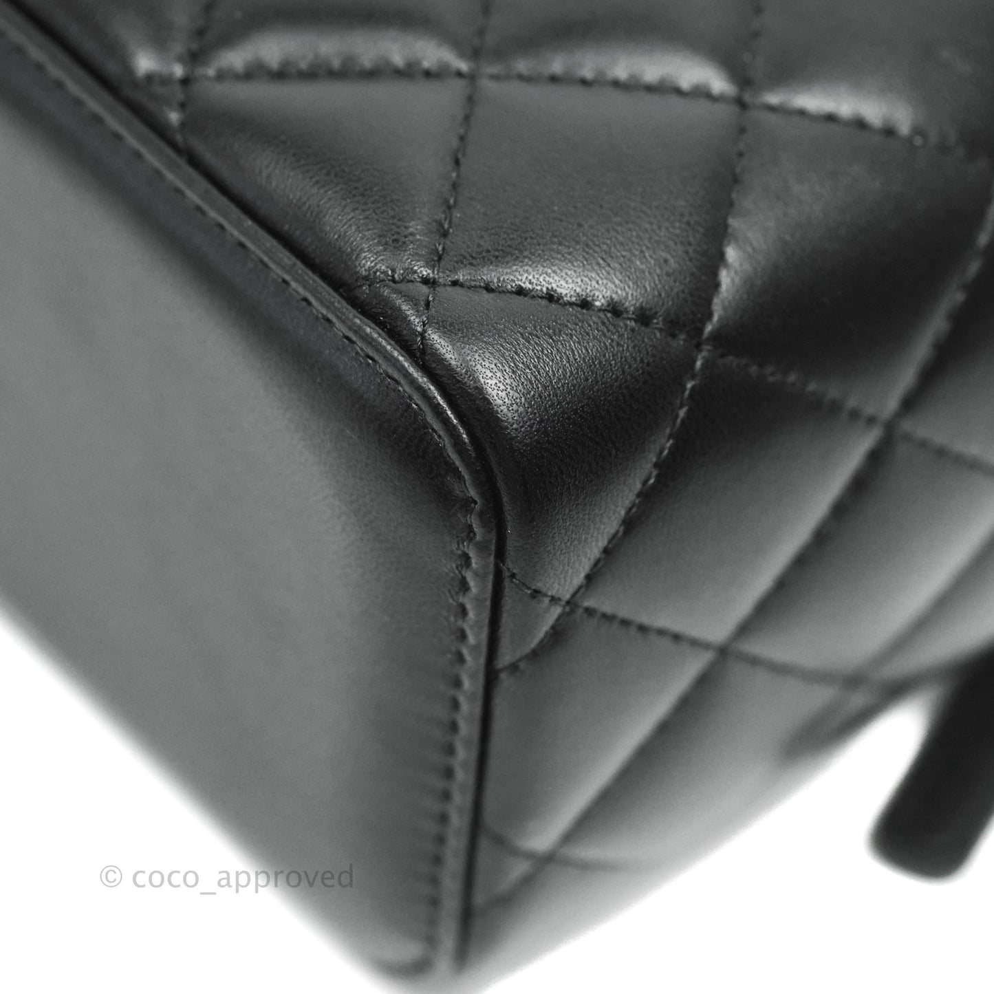 Chanel Vanity with Pearl Crush Chain in Black Lambskin Aged Gold Hardware