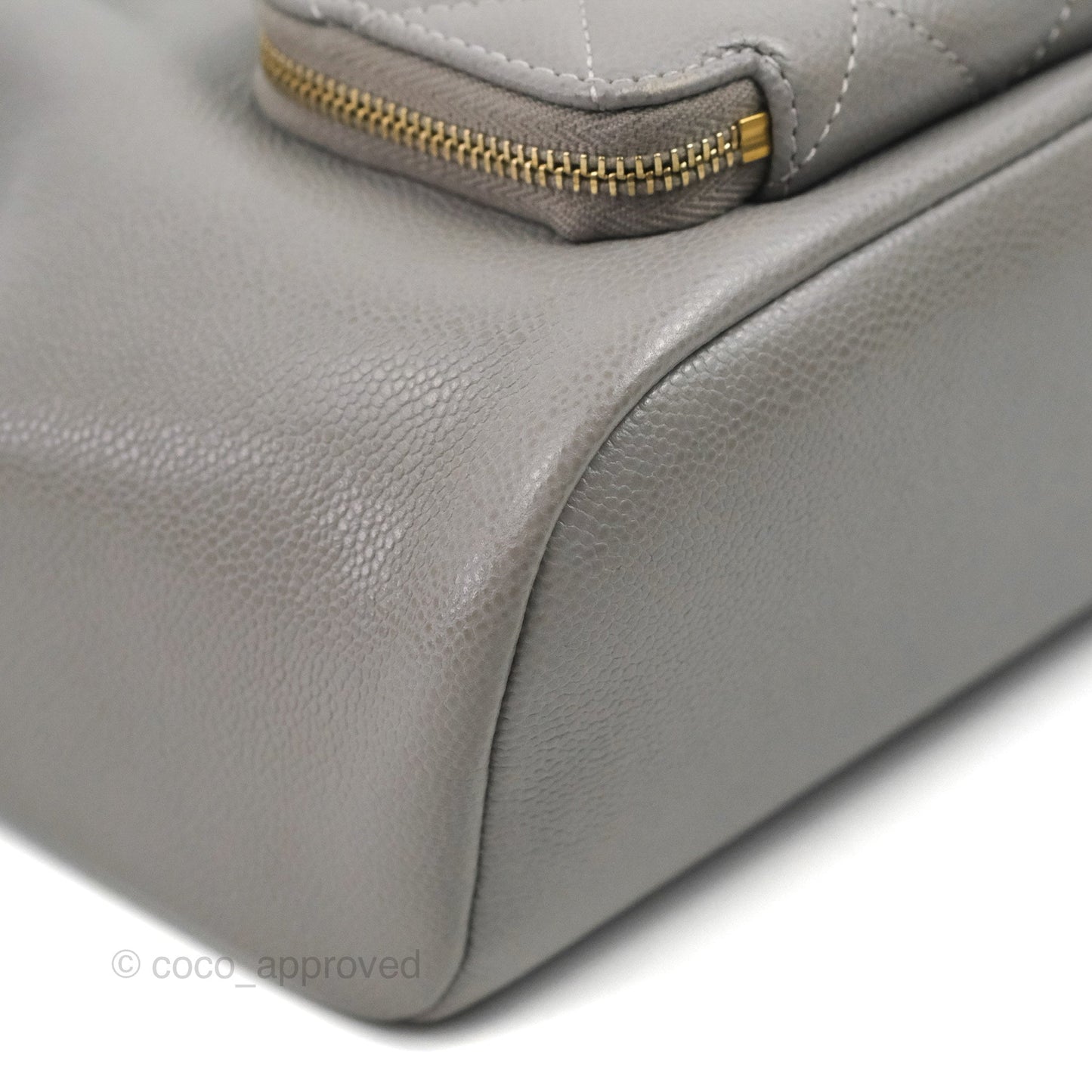 Chanel Business Affinity Drawstring Bucket Bag Grey Caviar Gold Hardware