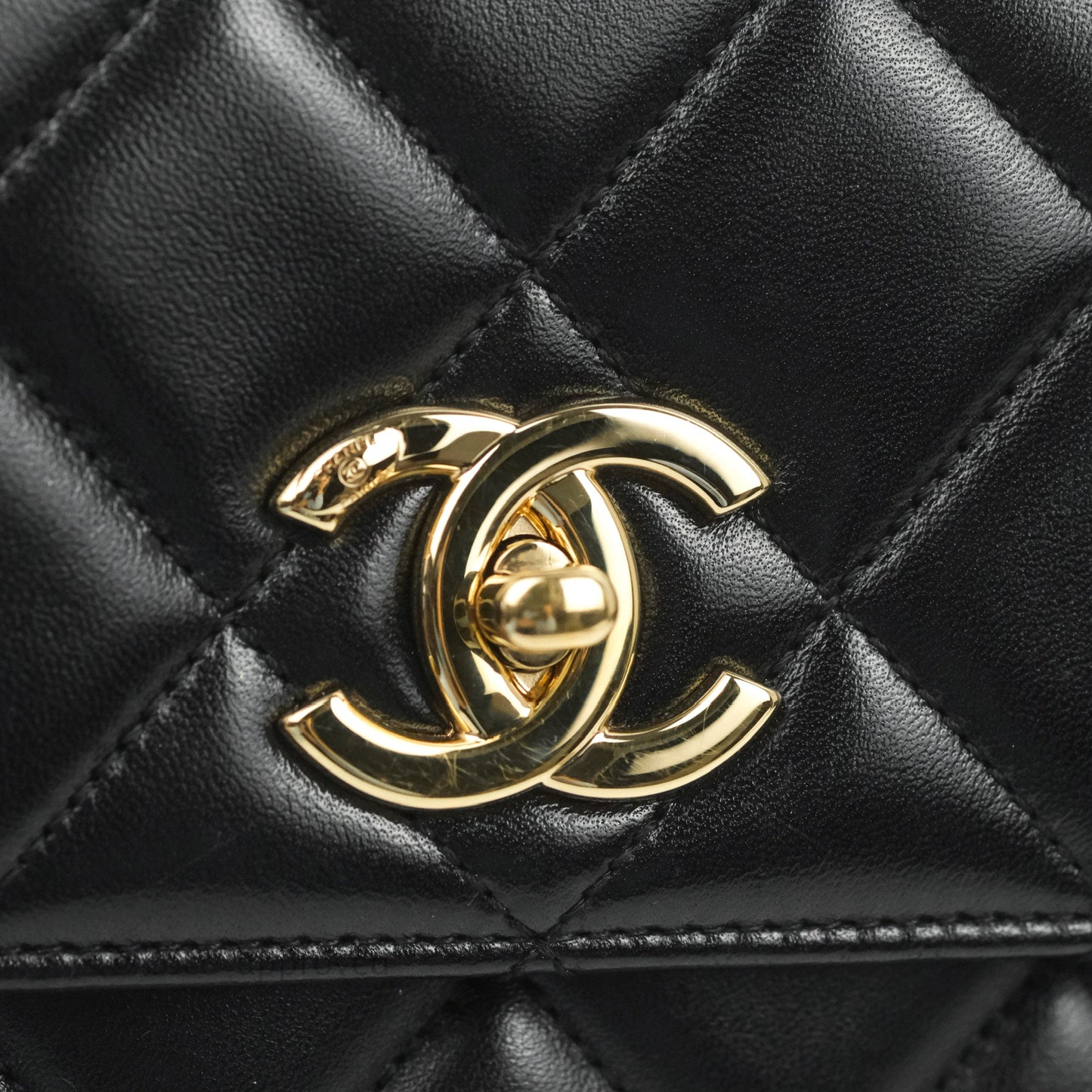 Chanel Small Trendy CC Black Lambskin Gold Hardware