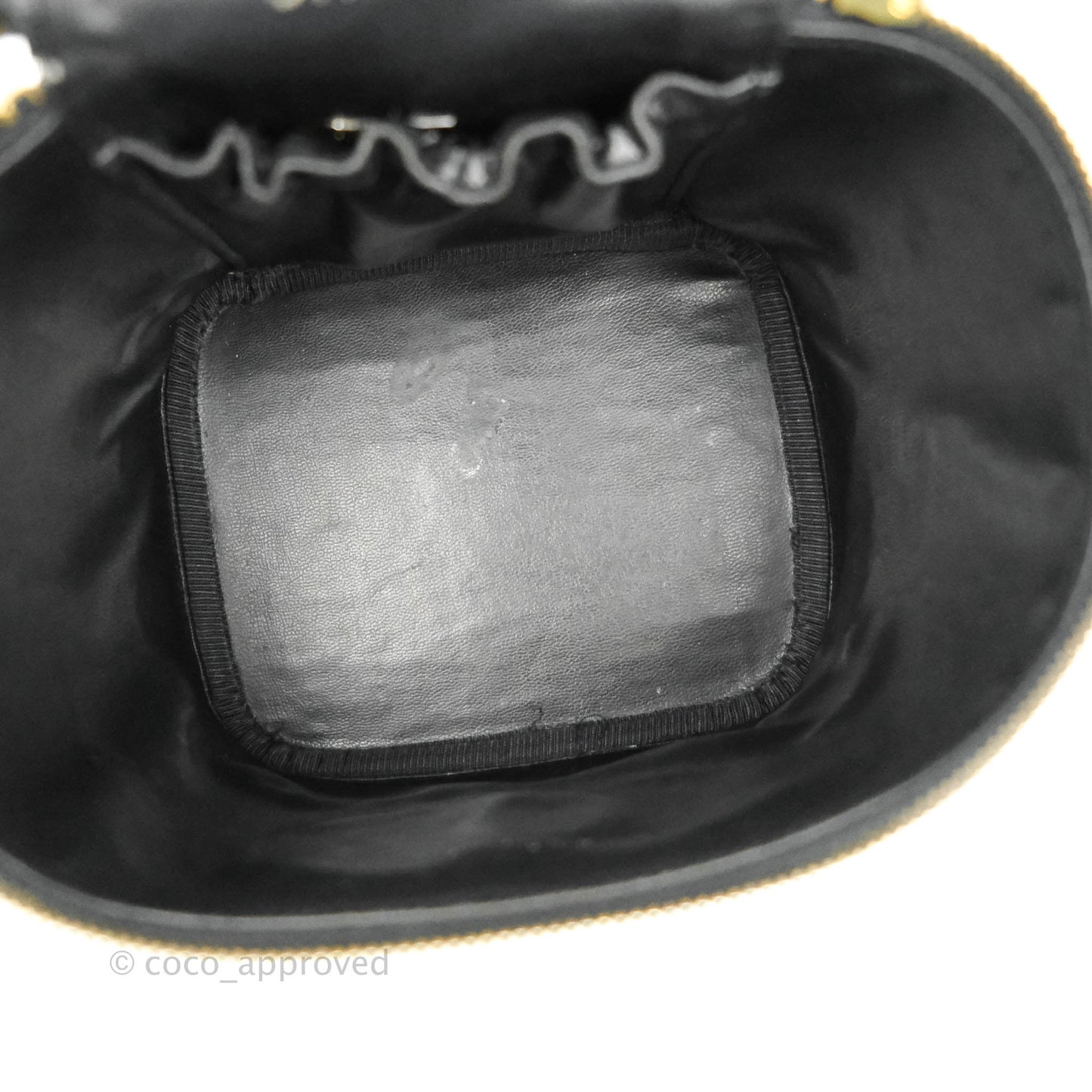 Chanel Vintage Vanity Case Black Caviar Gold Hardware