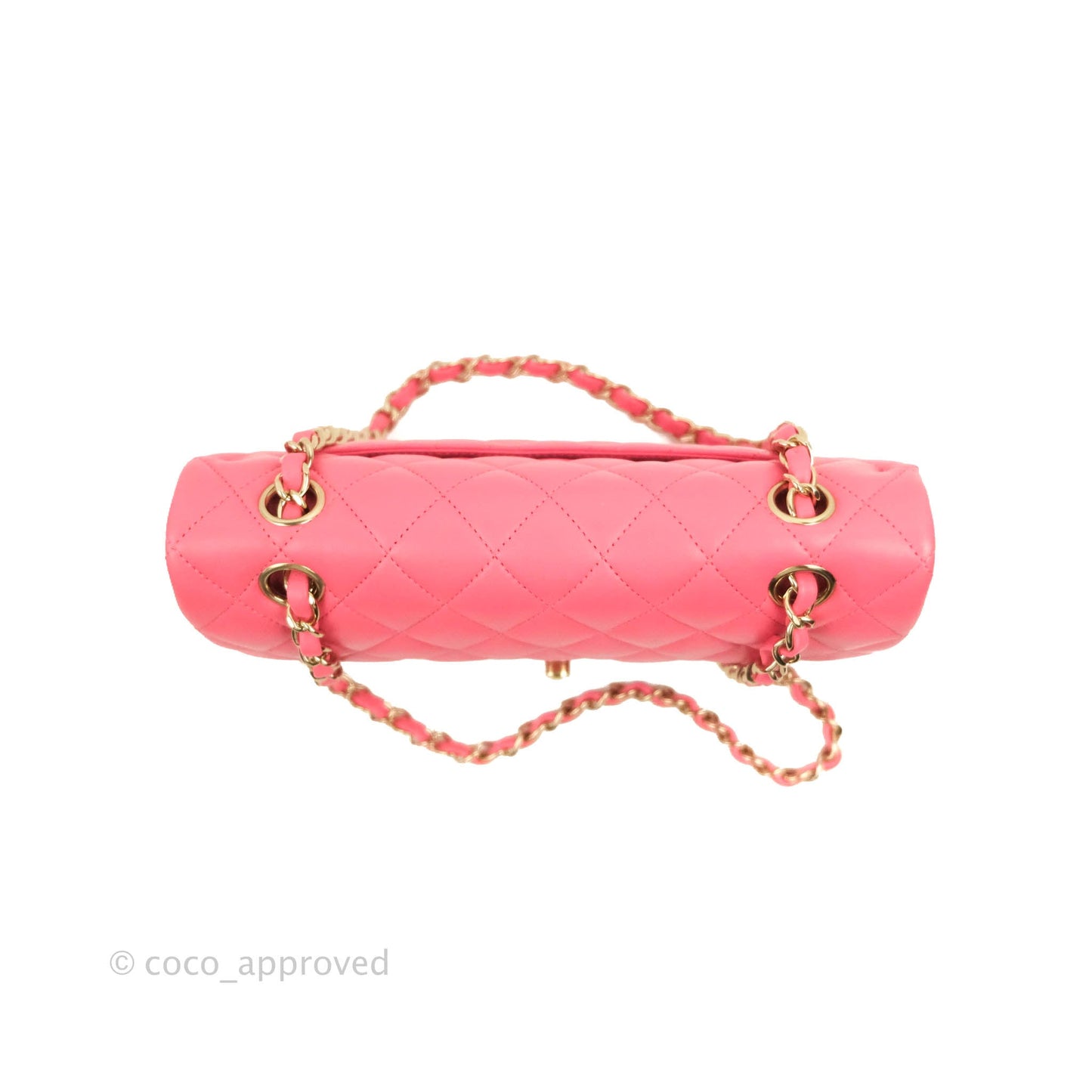 Chanel Small Classic Quilted Flap Rosy Pink Lambskin Gold Hardware