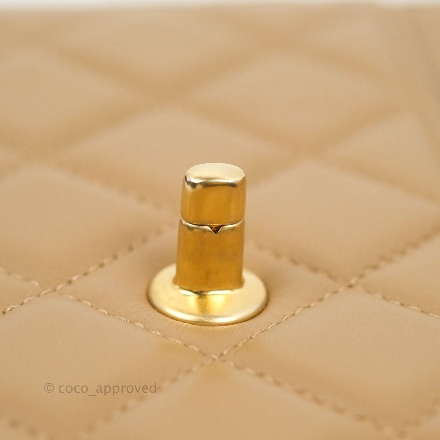 Chanel Quilted Pearl Crush Wallet on Chain WOC Beige Lambskin Aged Gold Hardware