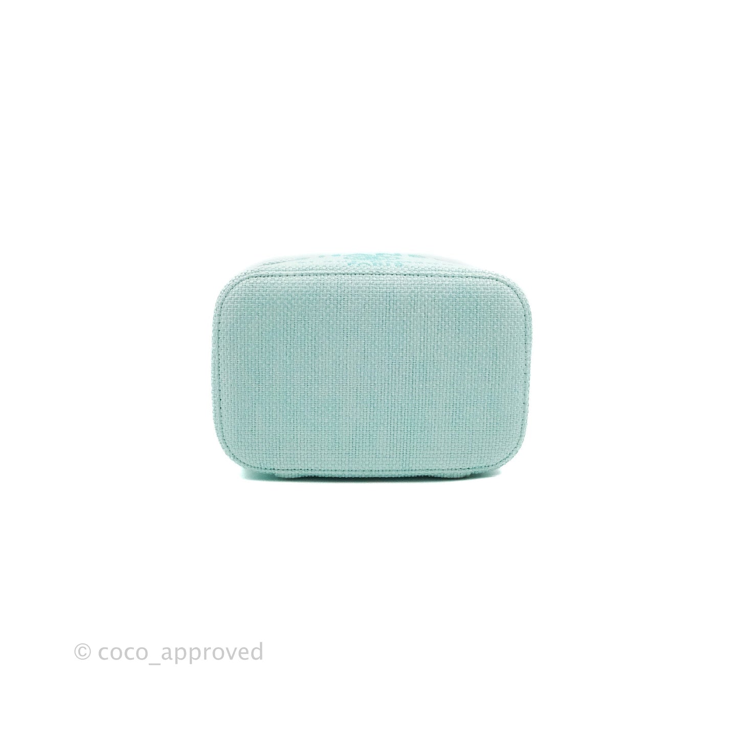 Chanel Deauville Vanity Pouch Mint Raffia Calfskin