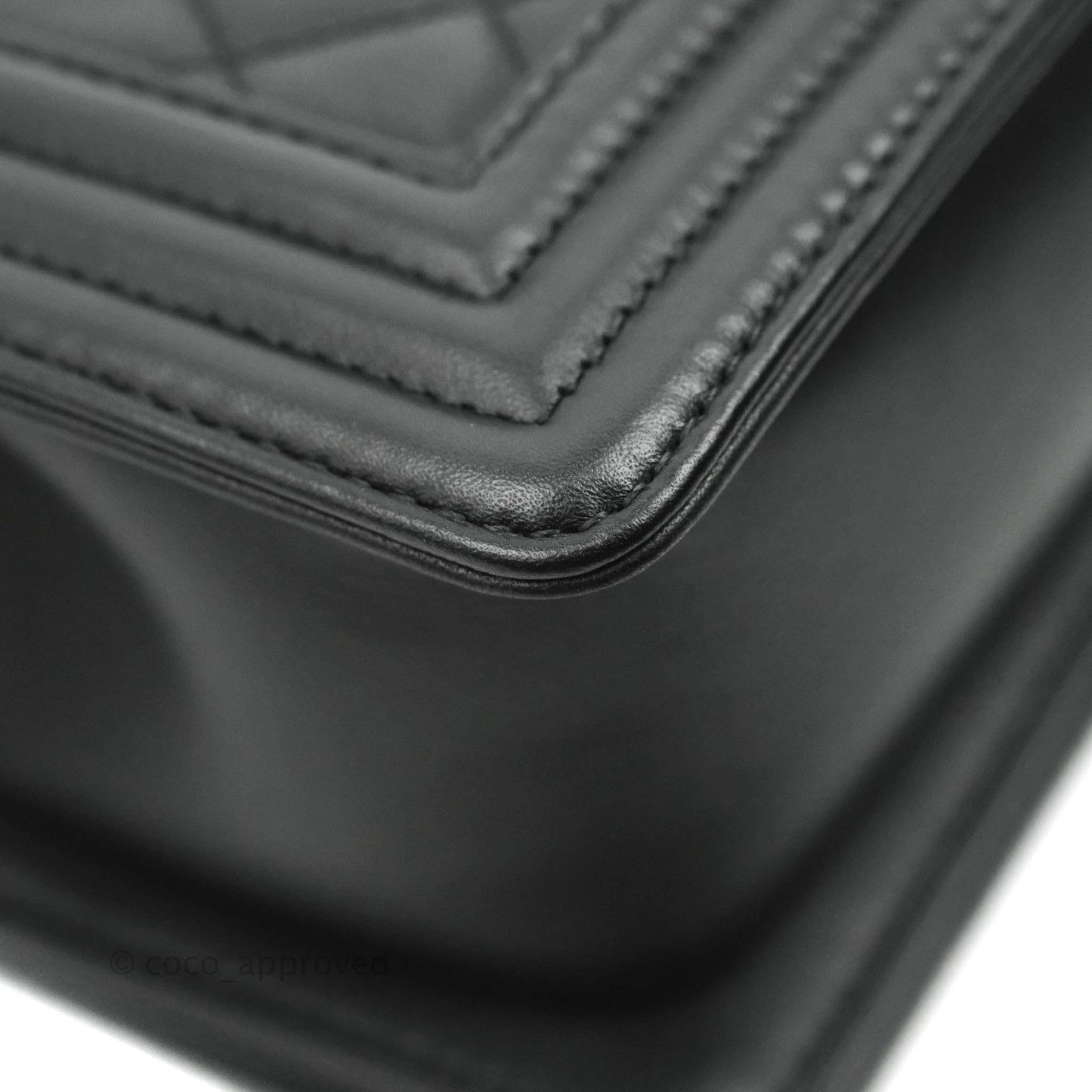 Chanel Boy Quilted Small Black Calfskin Aged Gold Hardware
