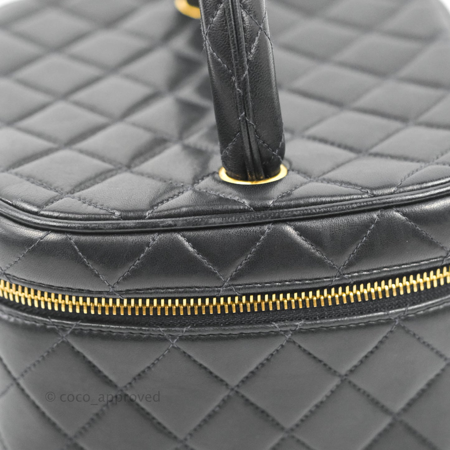 Chanel Vintage Vanity Case Very Dark Navy Lambskin