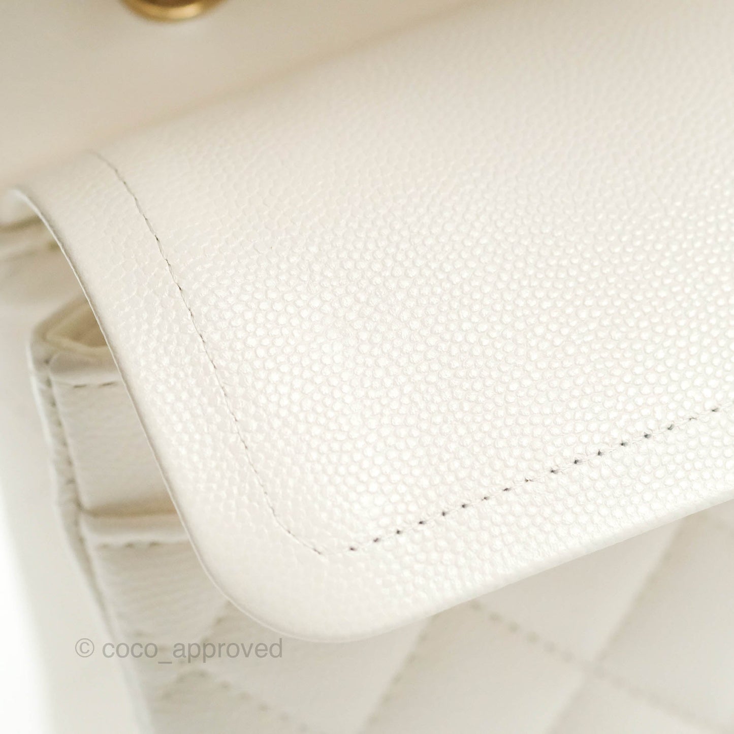 Chanel Classic Small S/M Flap White Caviar Gold Hardware 21S
