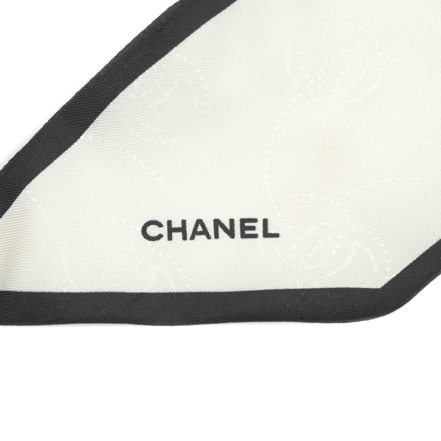 Chanel Bow Silk Hair Accessory Ivory & Black