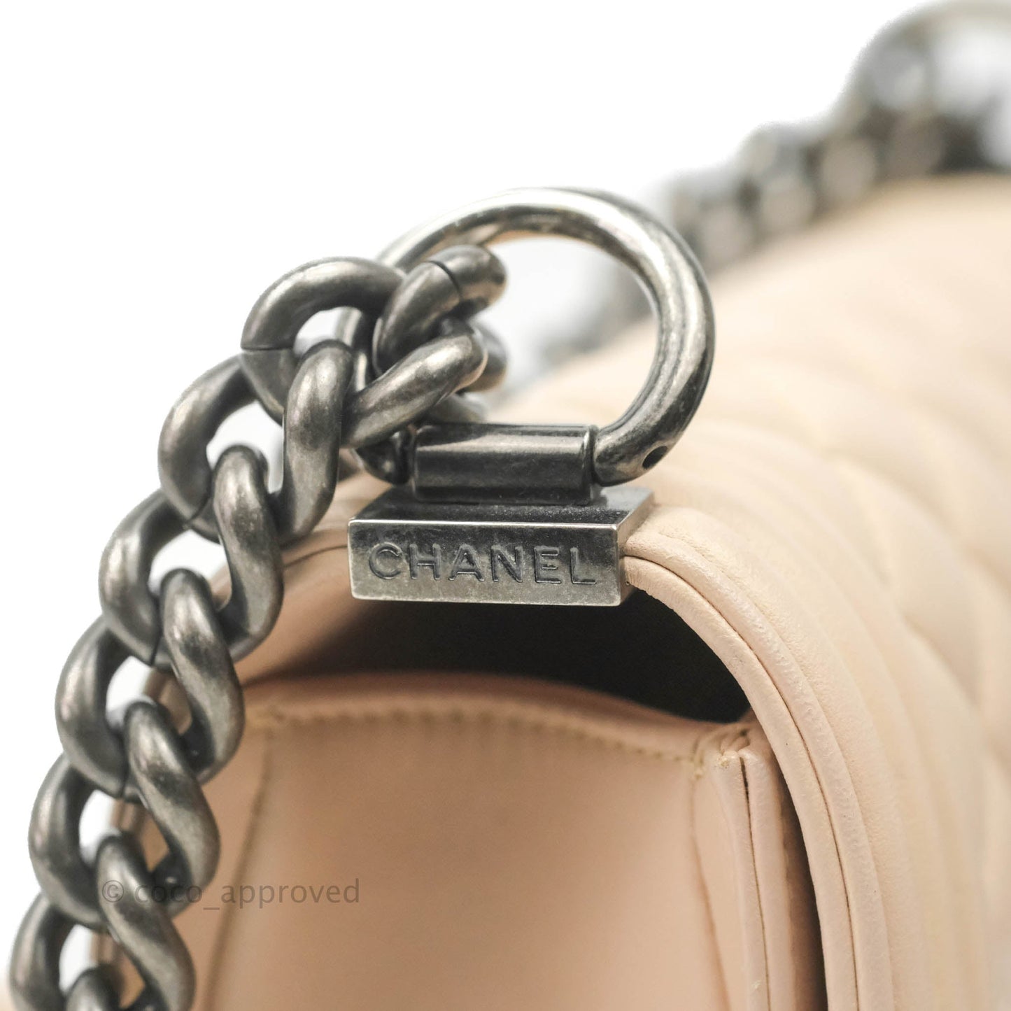 Chanel Boy Small Light Beige Pink Calfskin Ruthenium Hardware