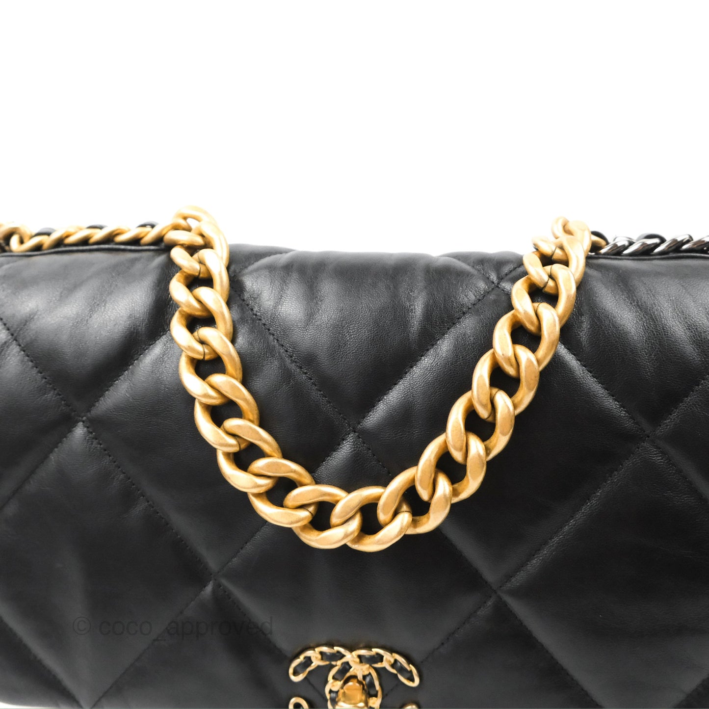 Chanel 19 Maxi Flap Bag Black Goatskin Mixed Hardware