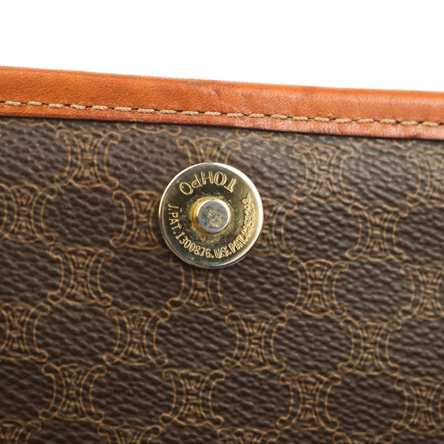 Celine Vintage Brown Canvas Top Handle Bag