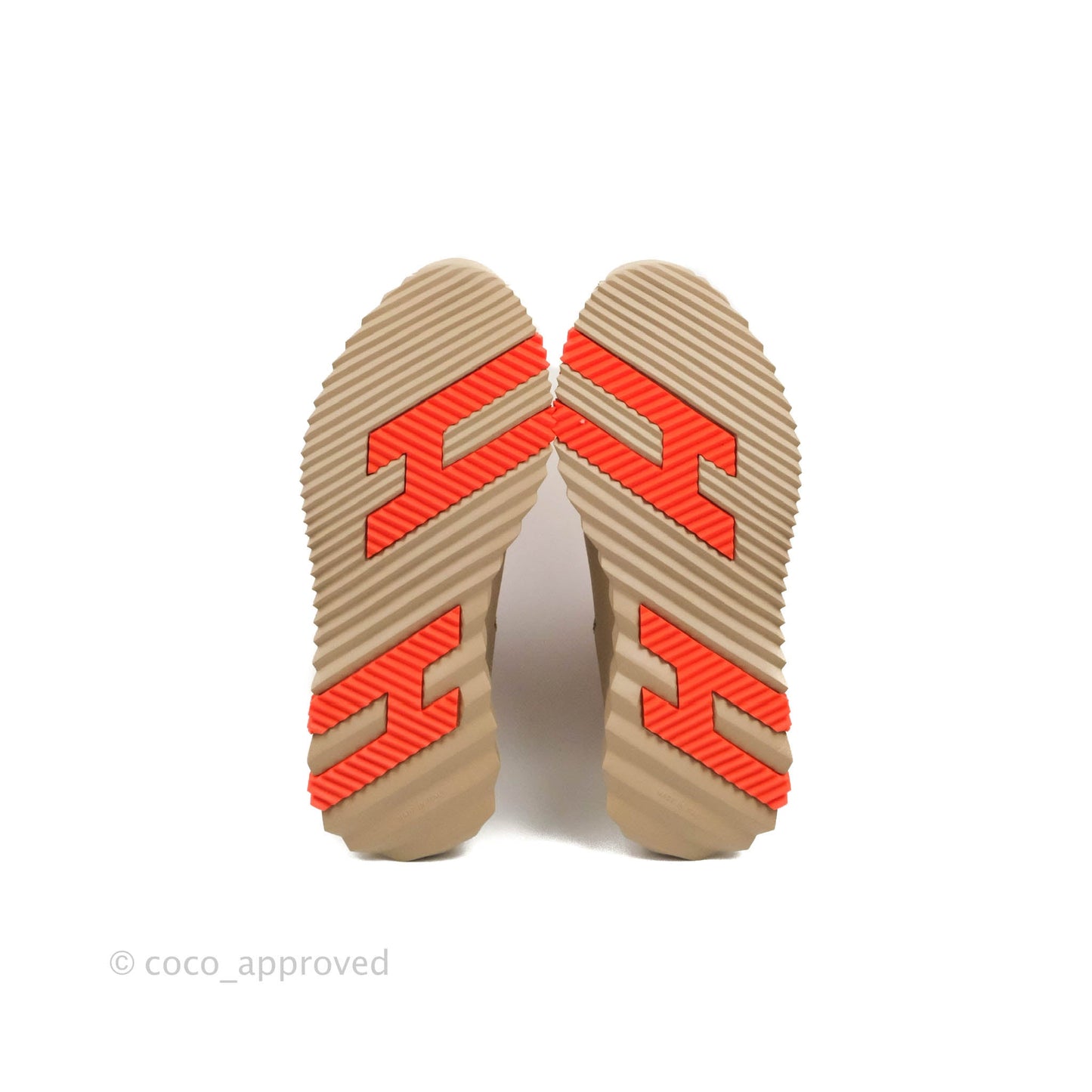 Hermès Bouncing Sneaker Beige Sarrasin / Orange Sanguine Goatskin Size 35.5
