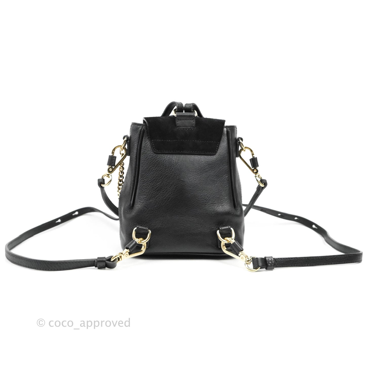 Chloé Small Faye Backpack Black Suede Calfskin