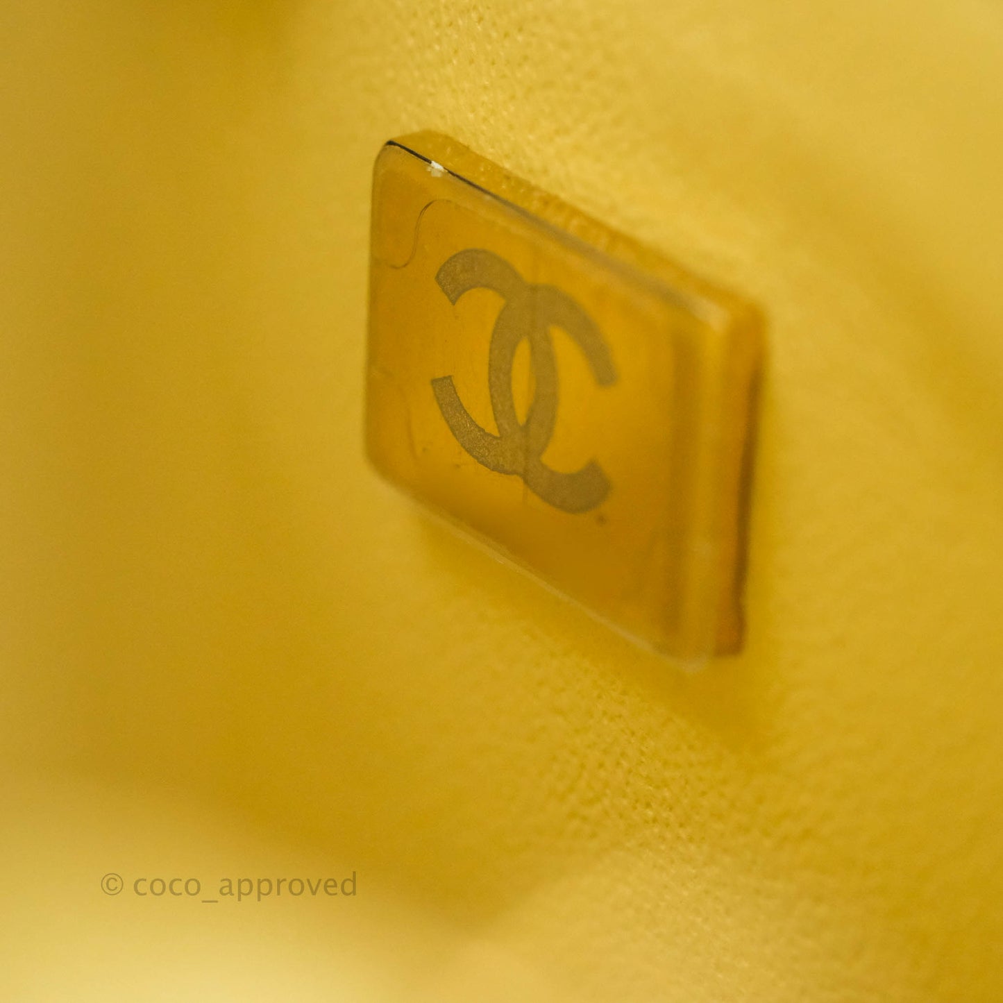 Chanel Mini Square Yellow Lambskin Gold Hardware