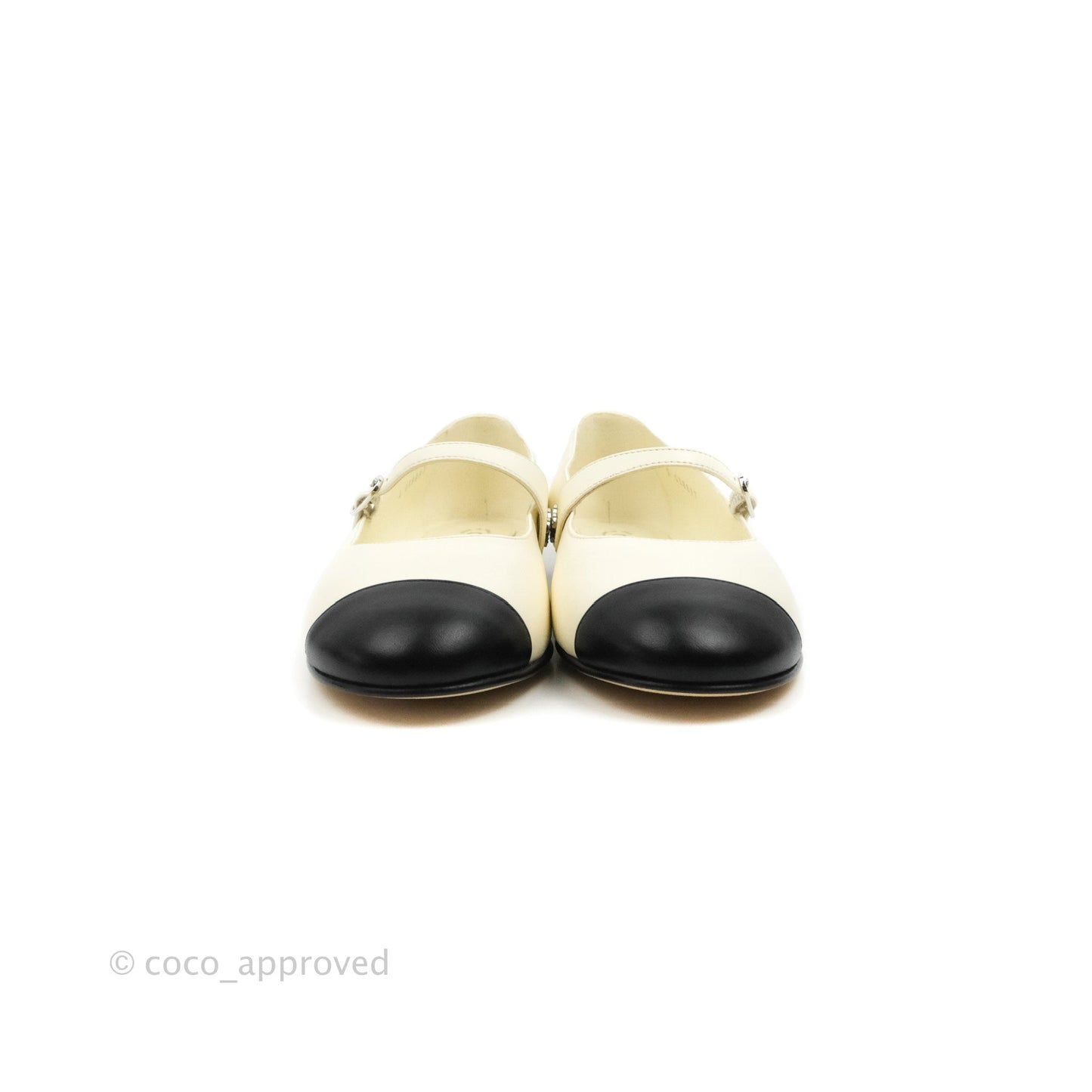 Chanel Mary Janes Flats White/Black 36.5